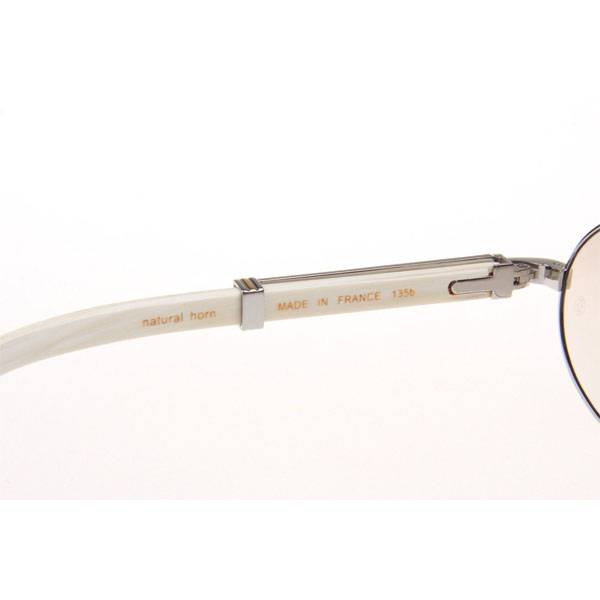 Cartier CT 7550178 Diamond White Buffalo Sunglasses In Silver Gradient Brown  - DesignerGu