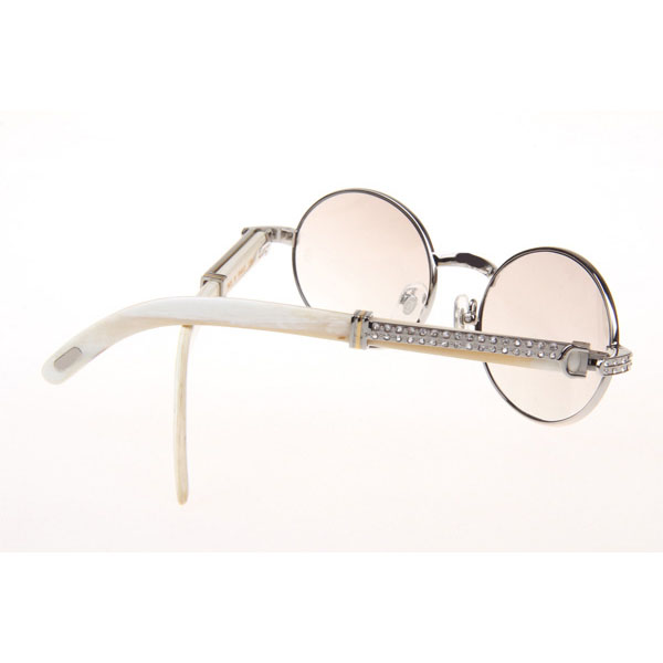 Cartier CT 7550178 Diamond White Buffalo Sunglasses In Silver Gradient Brown  - DesignerGu
