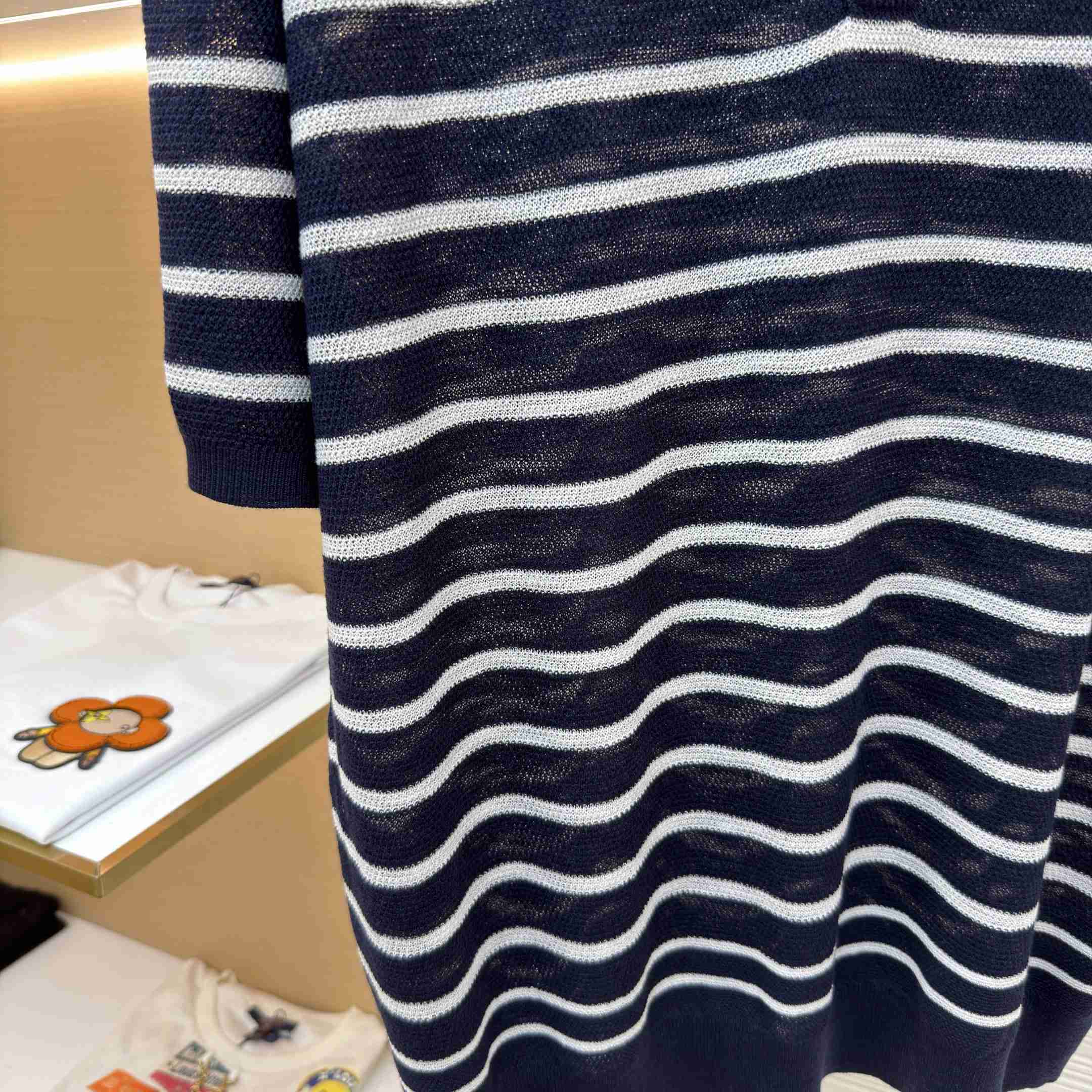 Ralph Lauren Striped Cotton-Linen Polo Sweater - DesignerGu