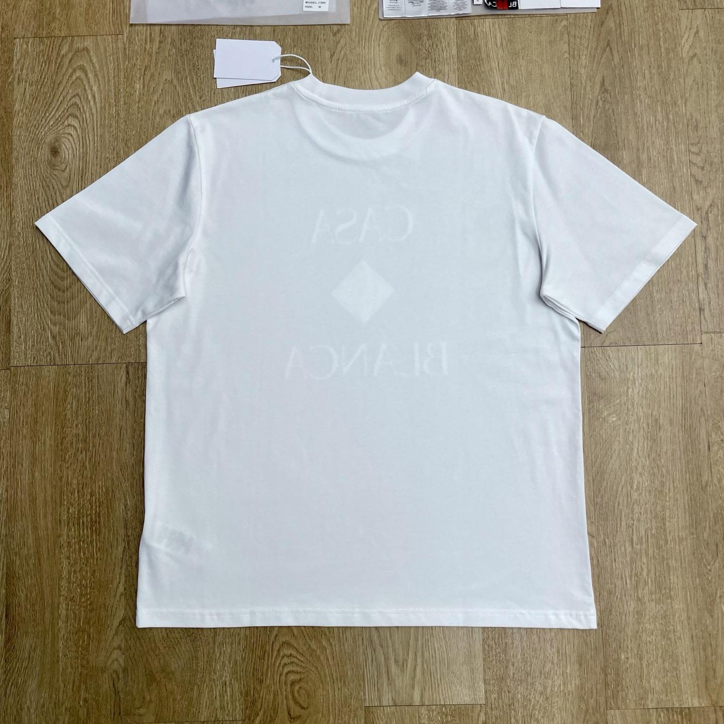 Casablanca White Casablanca Diamond Logo Short Sleeve T‑Shirt C1165 - DesignerGu
