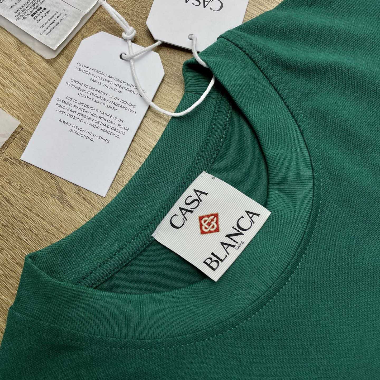Casablanca  Green Plafond Orne De Musique Short Sleeve T‑Shirt C1147 - DesignerGu