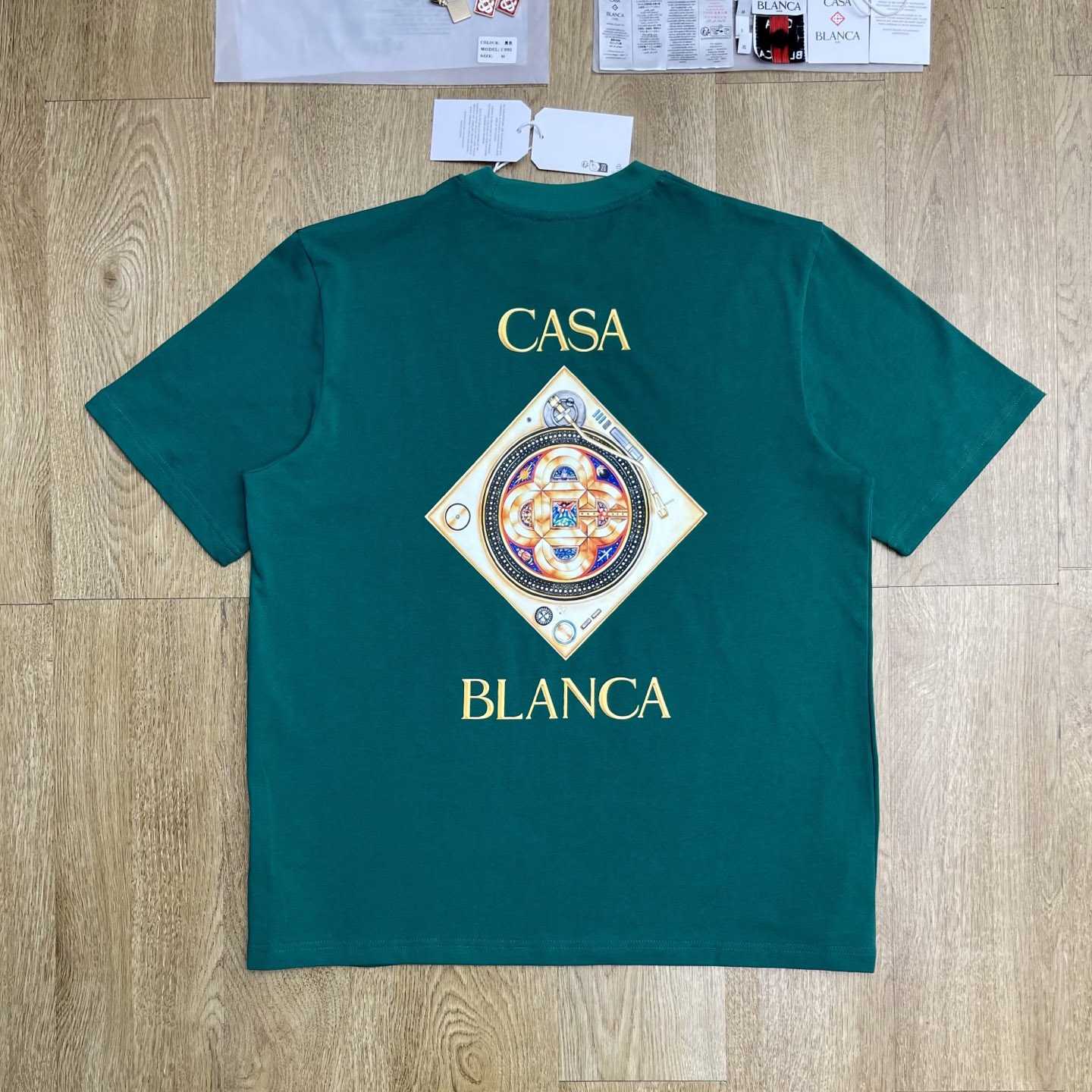 Casablanca  Green Plafond Orne De Musique Short Sleeve T‑Shirt C1147 - DesignerGu