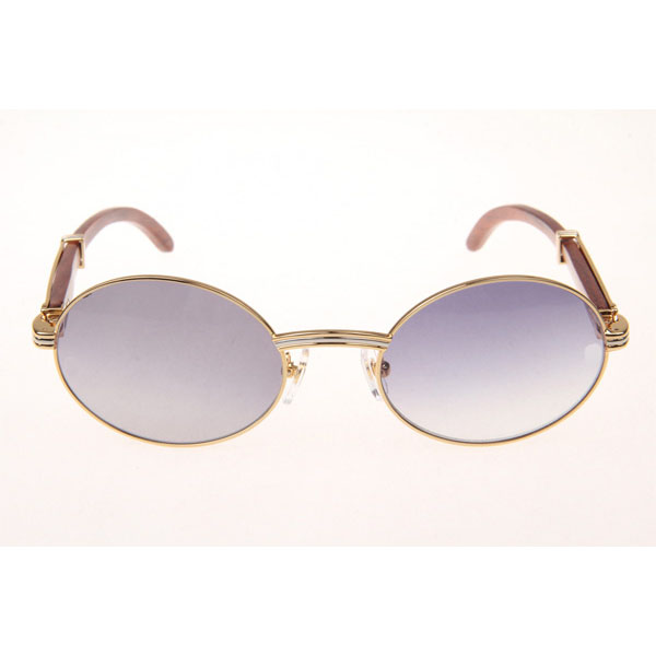 Cartier CT 7550178 Wood Sunglasses In Gold Grey - DesignerGu