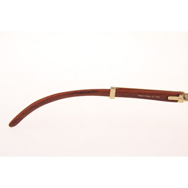 Cartier CT 7550178 Wood Sunglasses In Gold Grey - DesignerGu