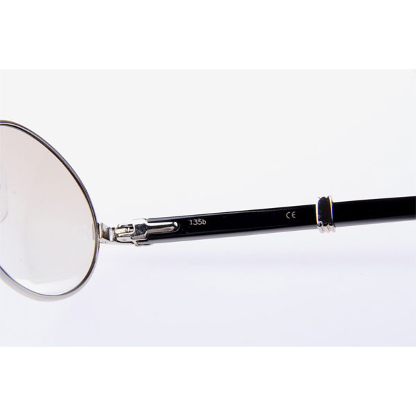 Cartier CT 7550178 Black Buffalo Sunglasses In Silver Brown - DesignerGu