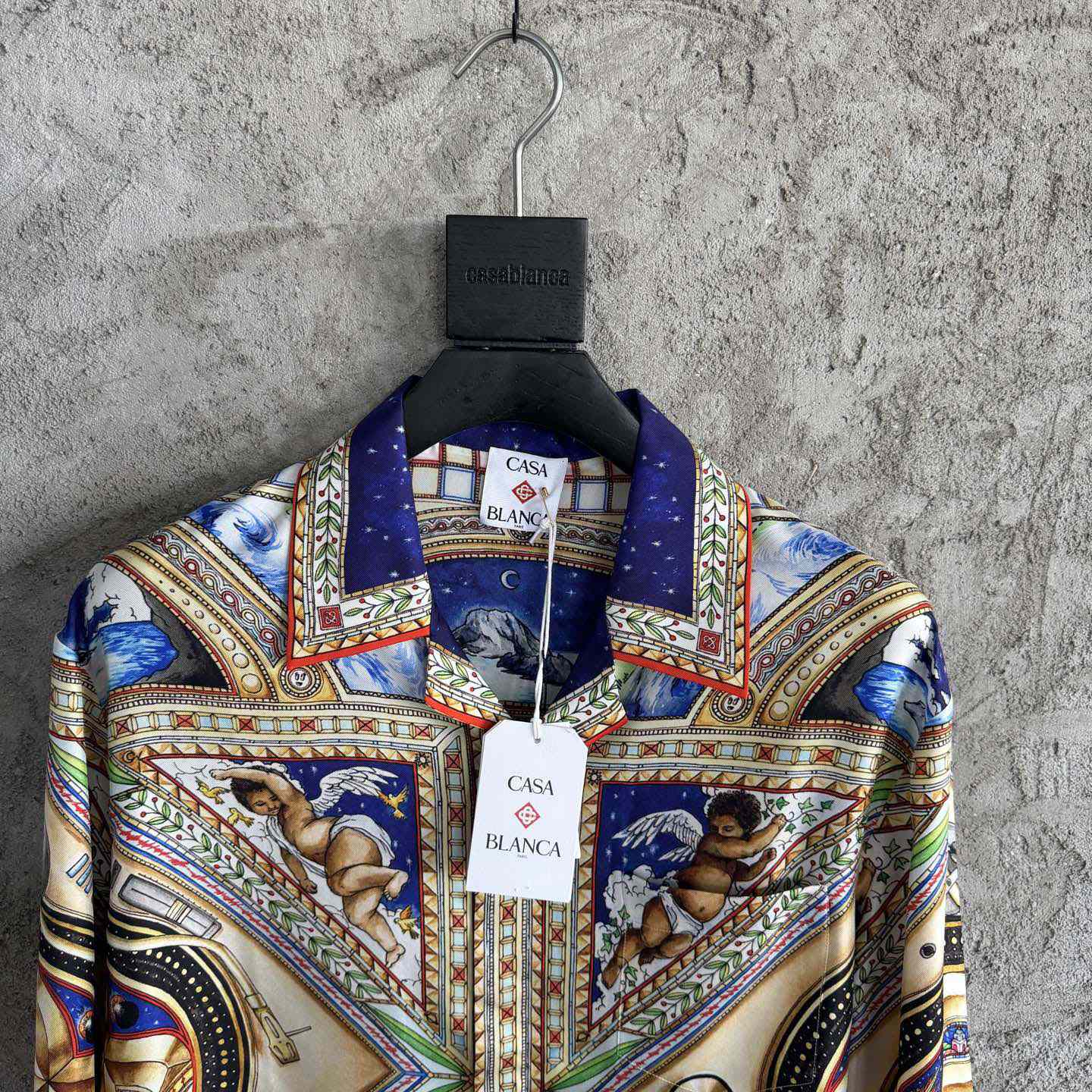 Casablanca  Plafond Orne De Musique Long Sleeve Silk Shirt - DesignerGu