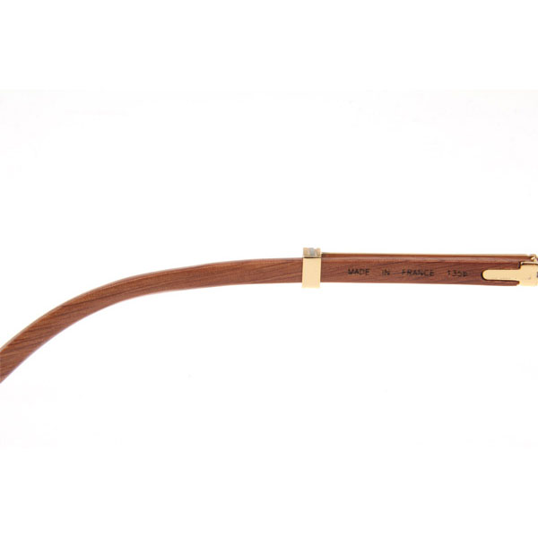 Cartier CT 7550178 Wood Eyeglasses In Gold  - DesignerGu