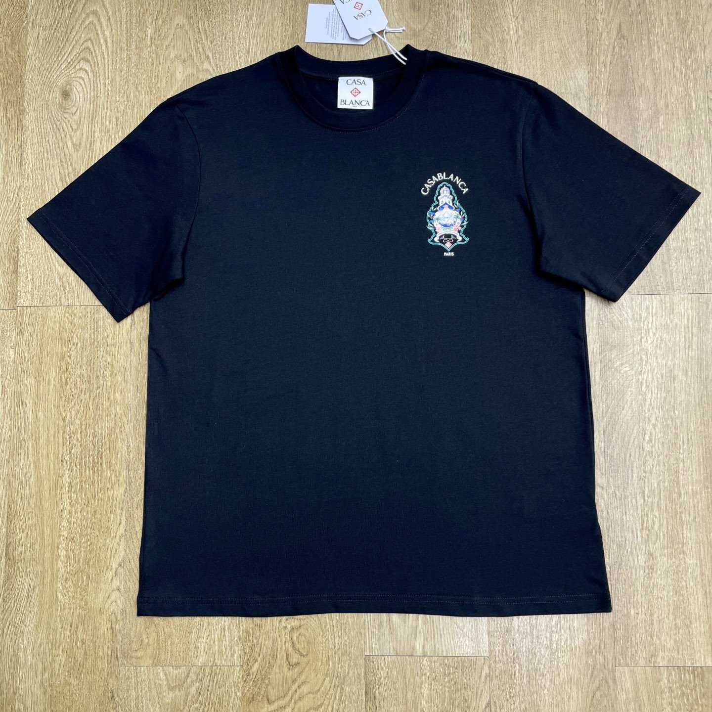 Casablanca Black Hotel Emblem Short Sleeve T‑Shirt C1169 - DesignerGu