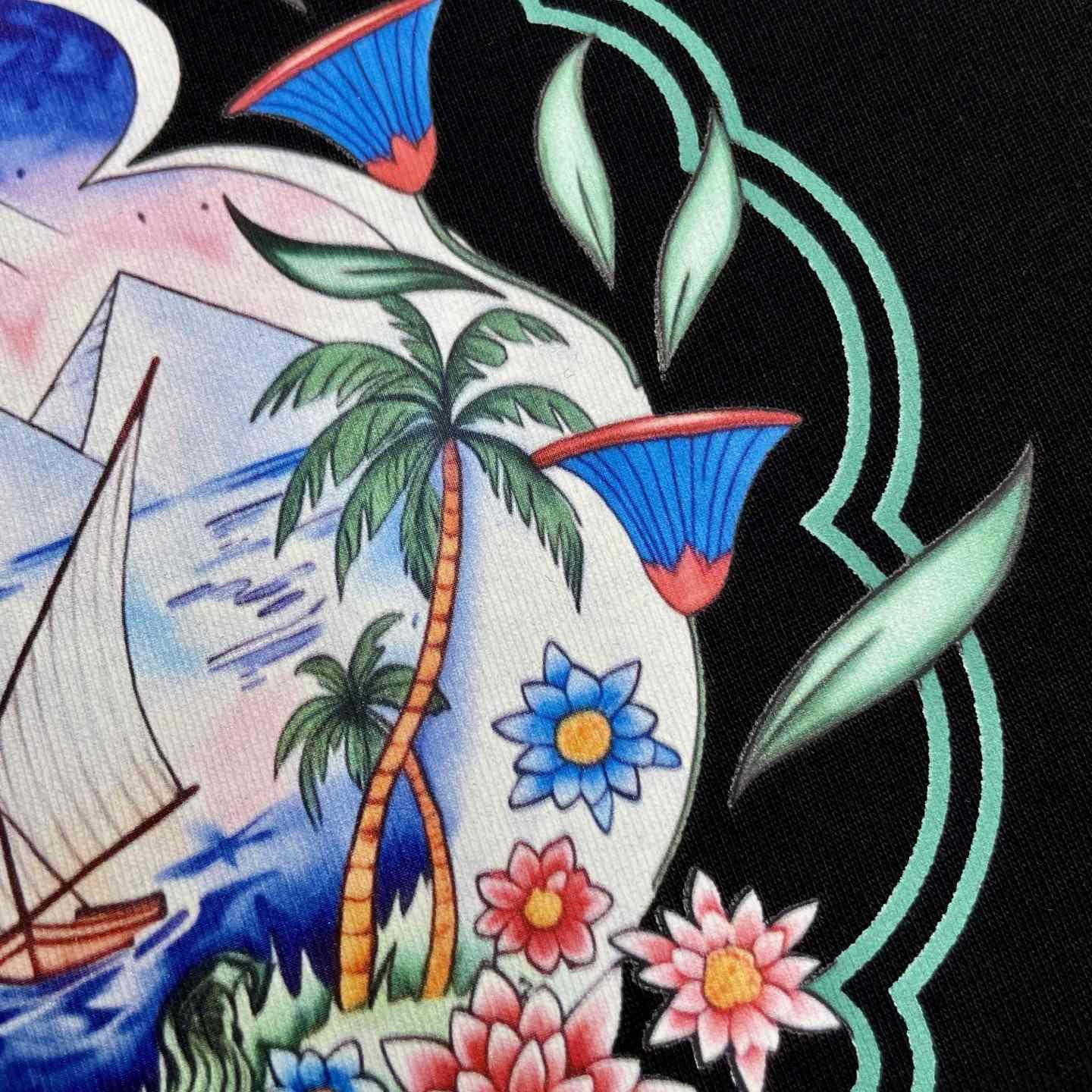 Casablanca Black Hotel Emblem Short Sleeve T‑Shirt C1169 - DesignerGu