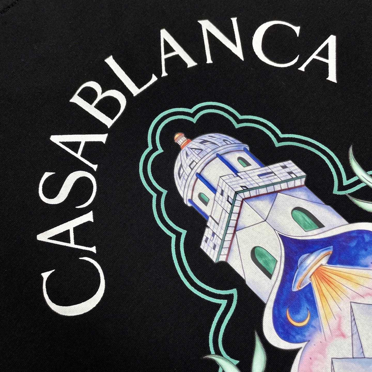 Casablanca Black Hotel Emblem Short Sleeve T‑Shirt C1169 - DesignerGu