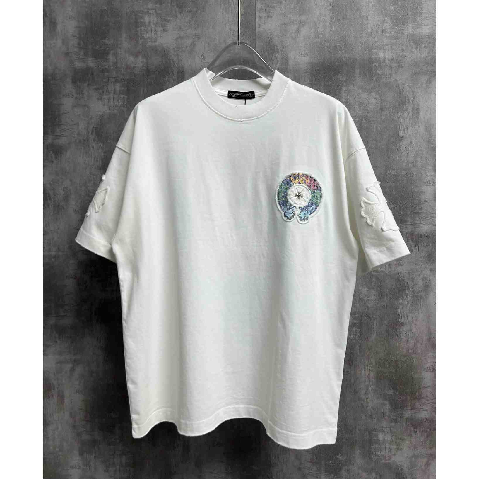 Chrome Hearts Colorful Embroidered Badge Pattern T-Shirt 'White' - DesignerGu