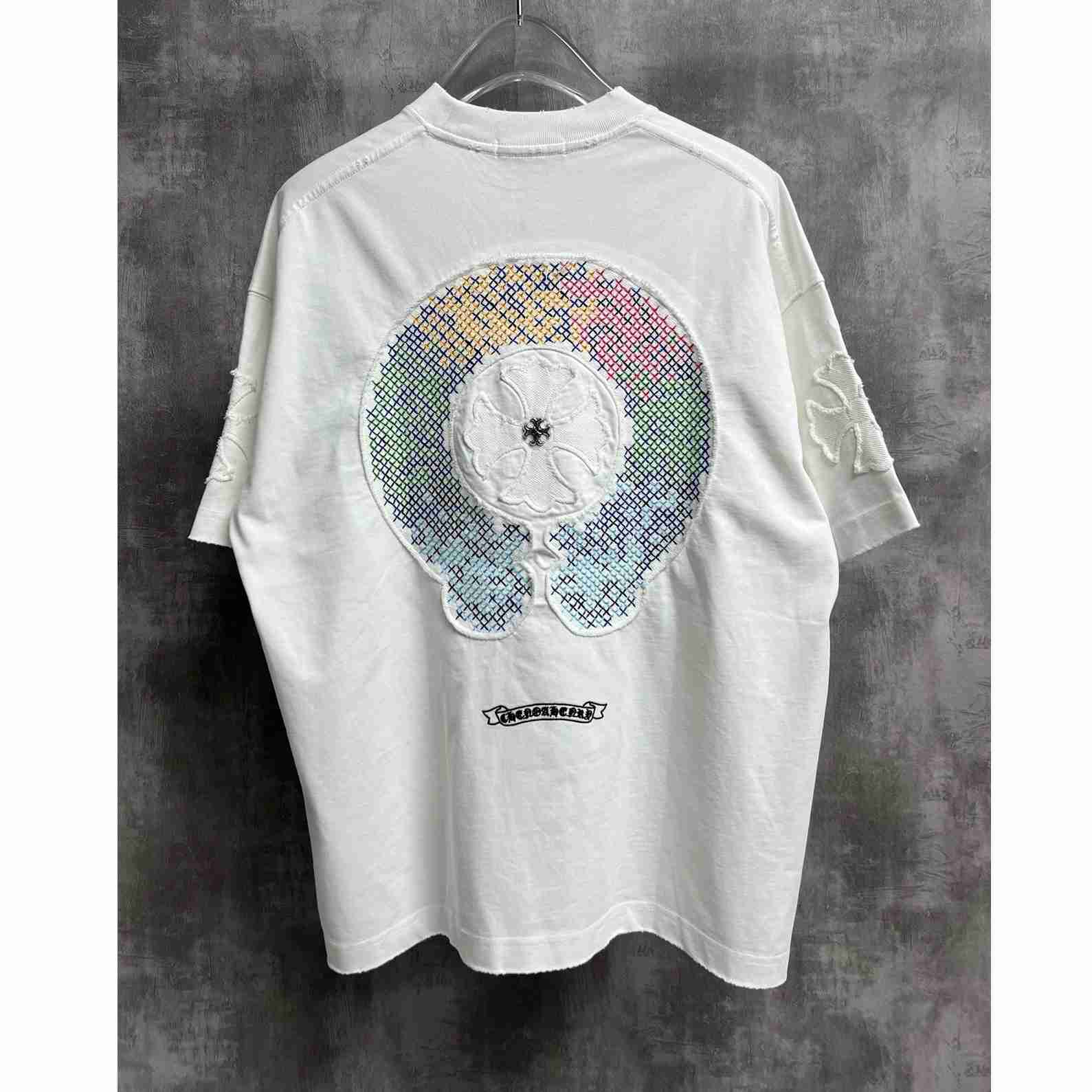 Chrome Hearts Colorful Embroidered Badge Pattern T-Shirt 'White' - DesignerGu