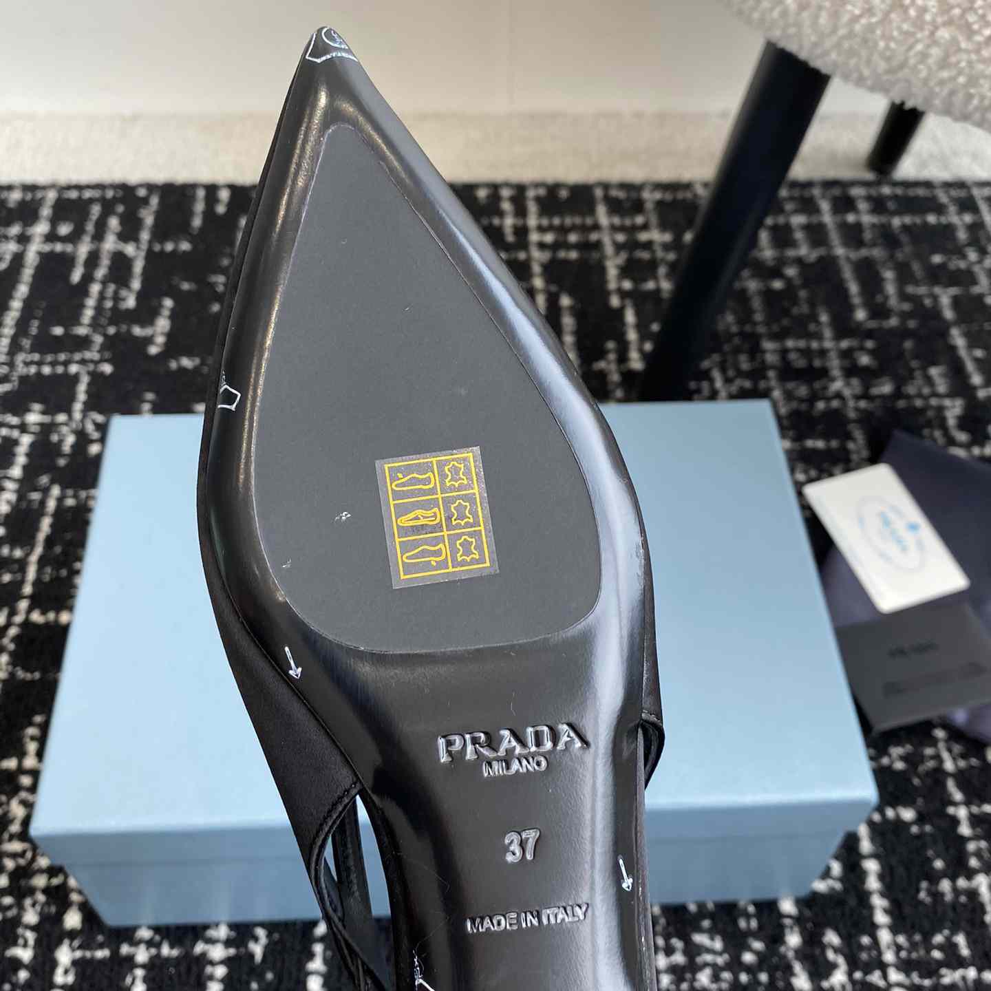 Prada Satin Crystal Embellishments Ballet Flats - DesignerGu
