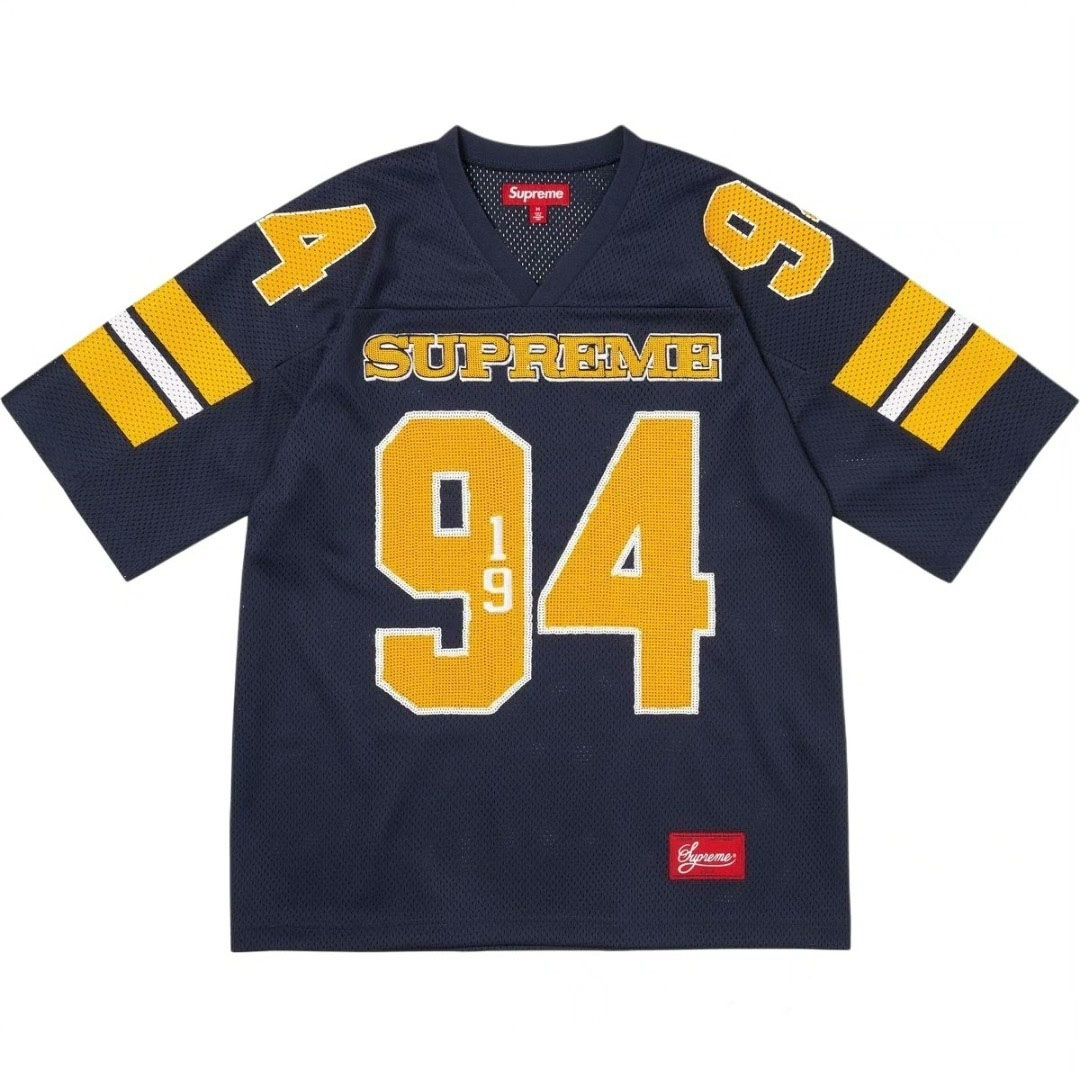Supreme Sequin Football Jersey 'Black' - DesignerGu