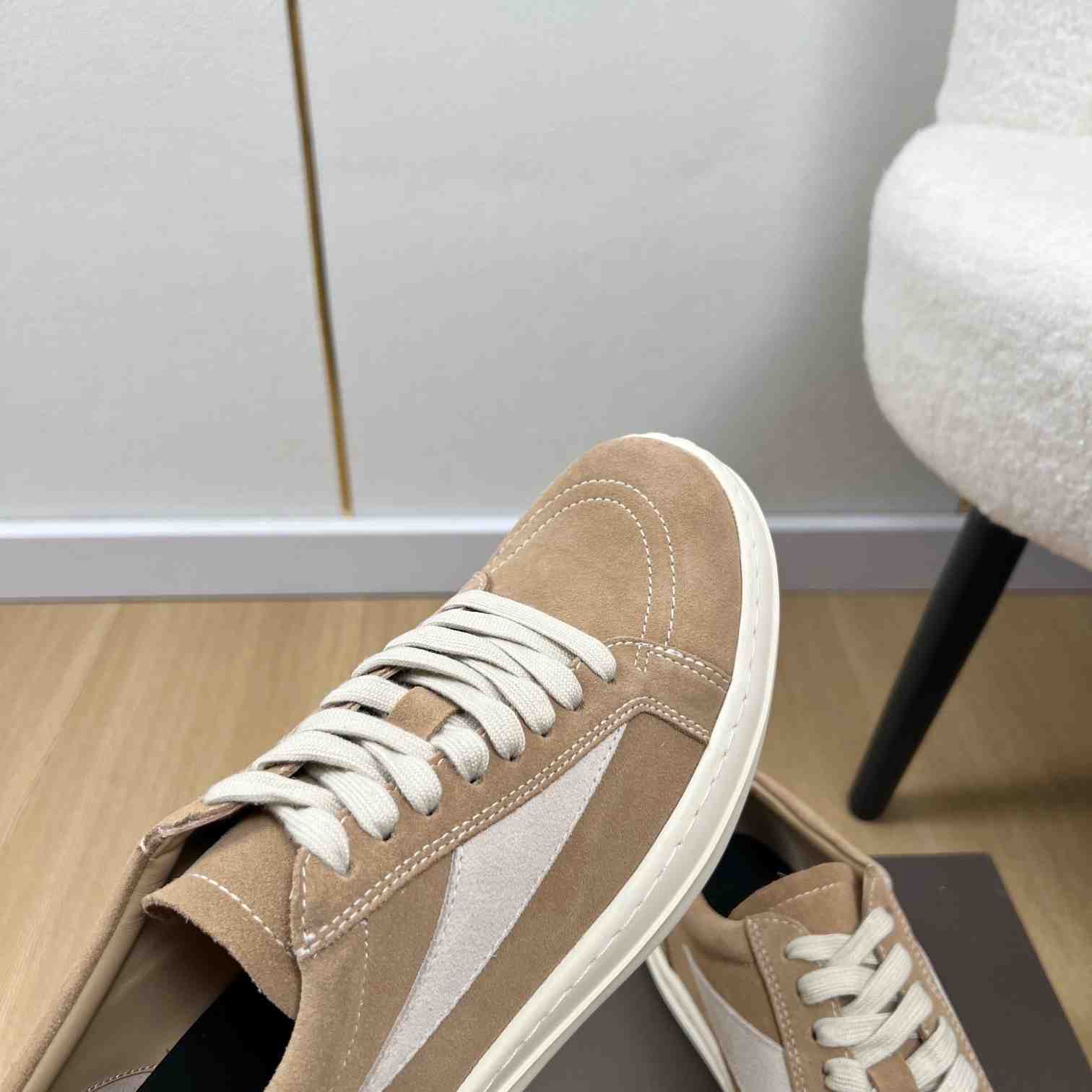 Rick Owens Taupe Hollywood Vintage Sneakers - DesignerGu