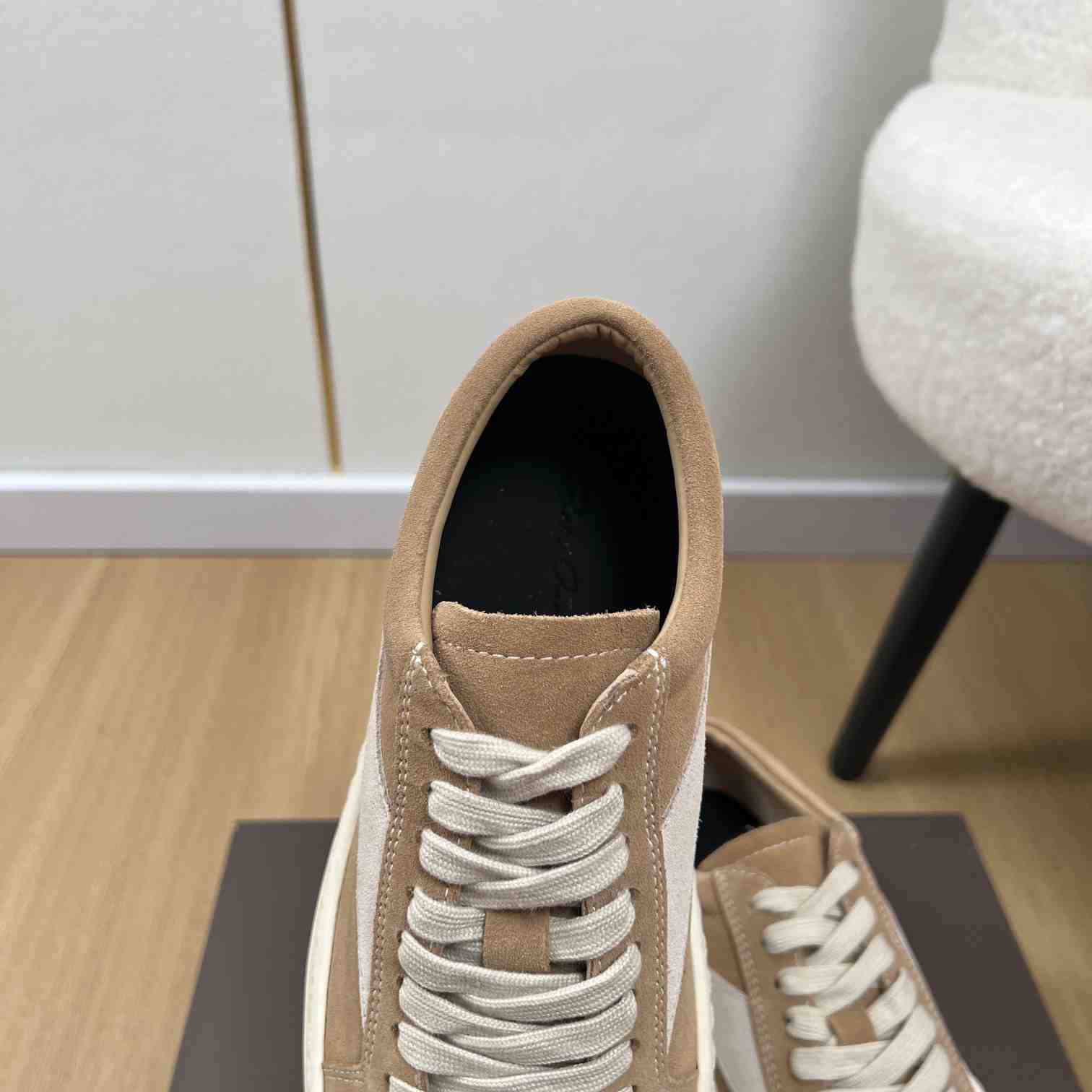Rick Owens Taupe Hollywood Vintage Sneakers - DesignerGu