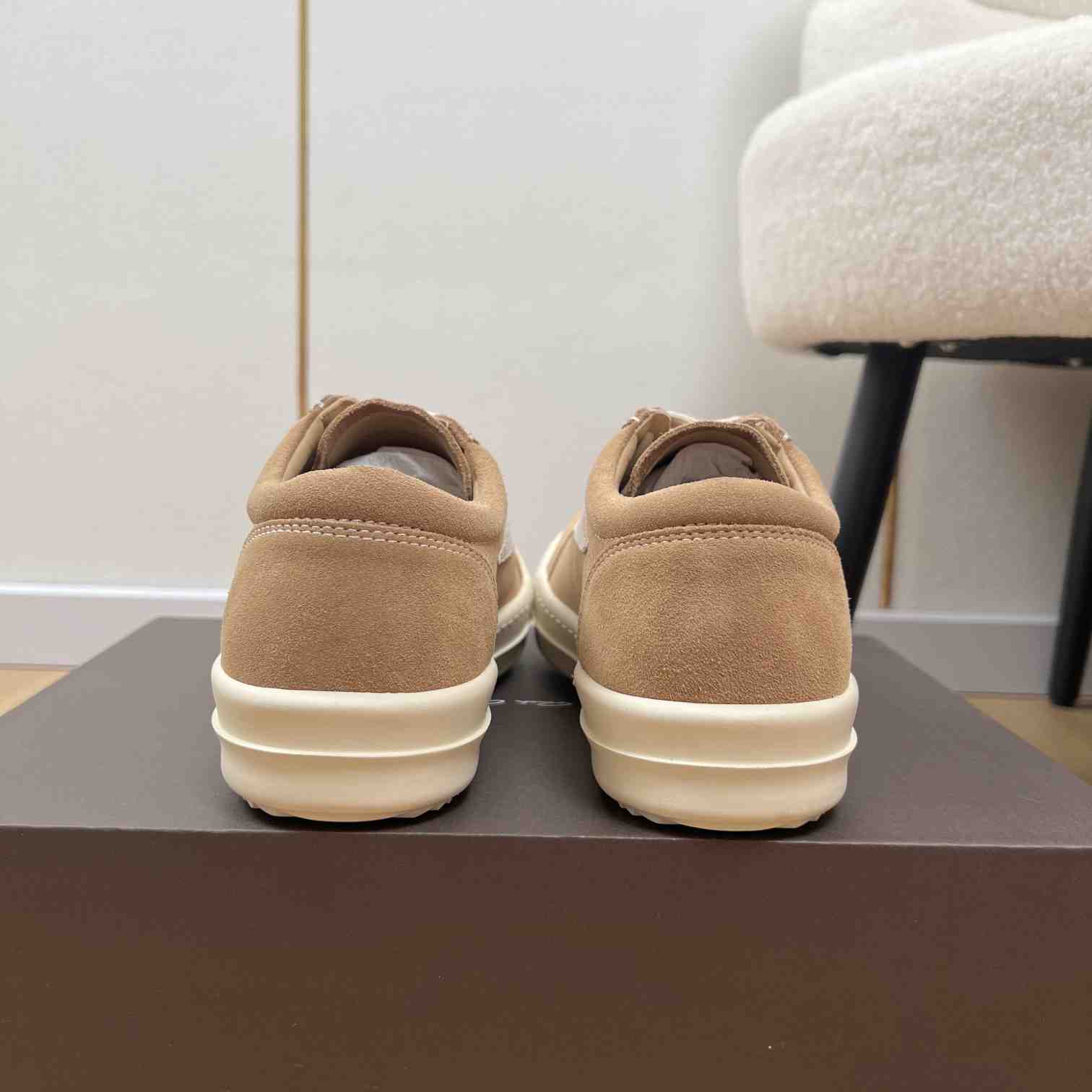 Rick Owens Taupe Hollywood Vintage Sneakers - DesignerGu