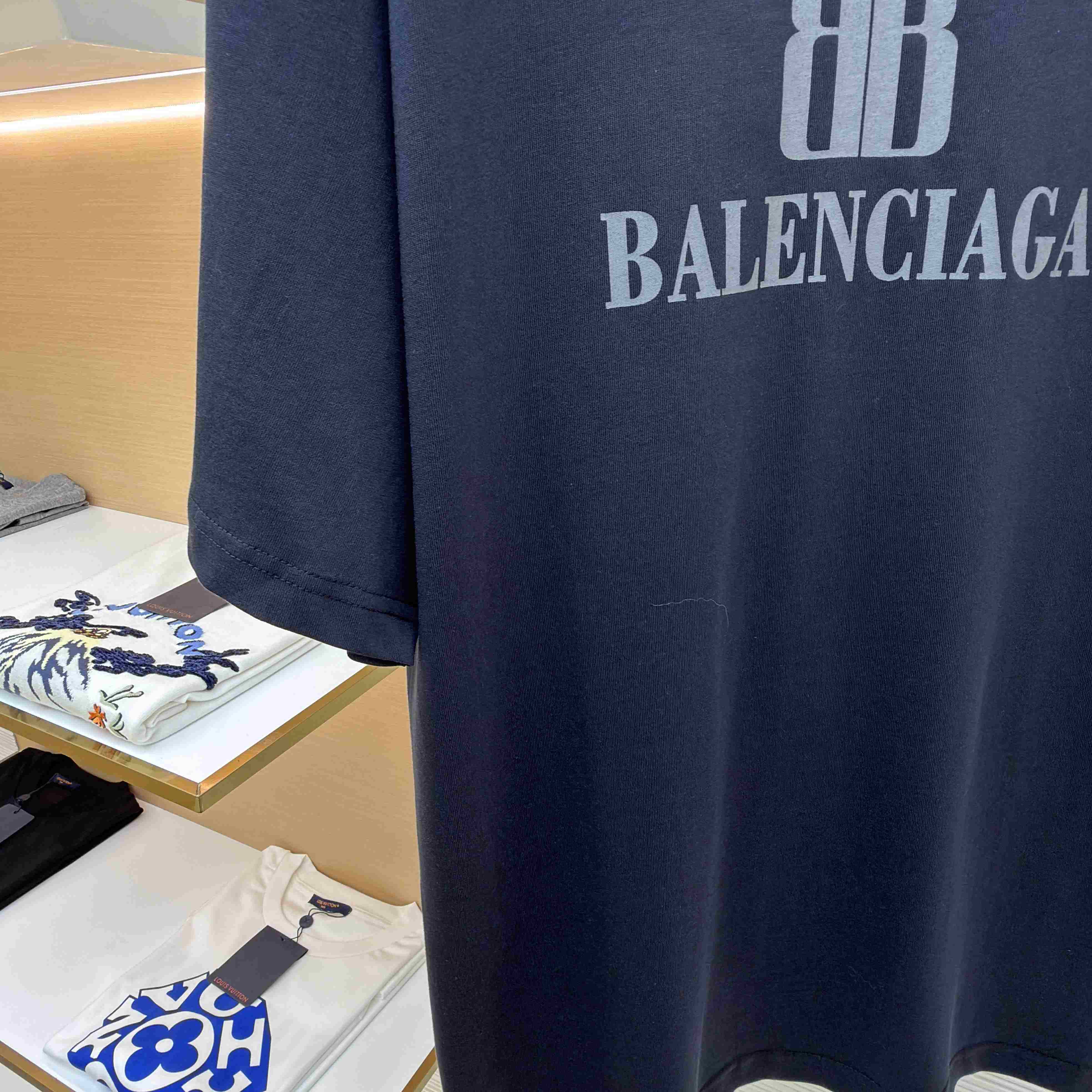 Balenciaga  Nano BB Logo Oversized T-Shirt - DesignerGu