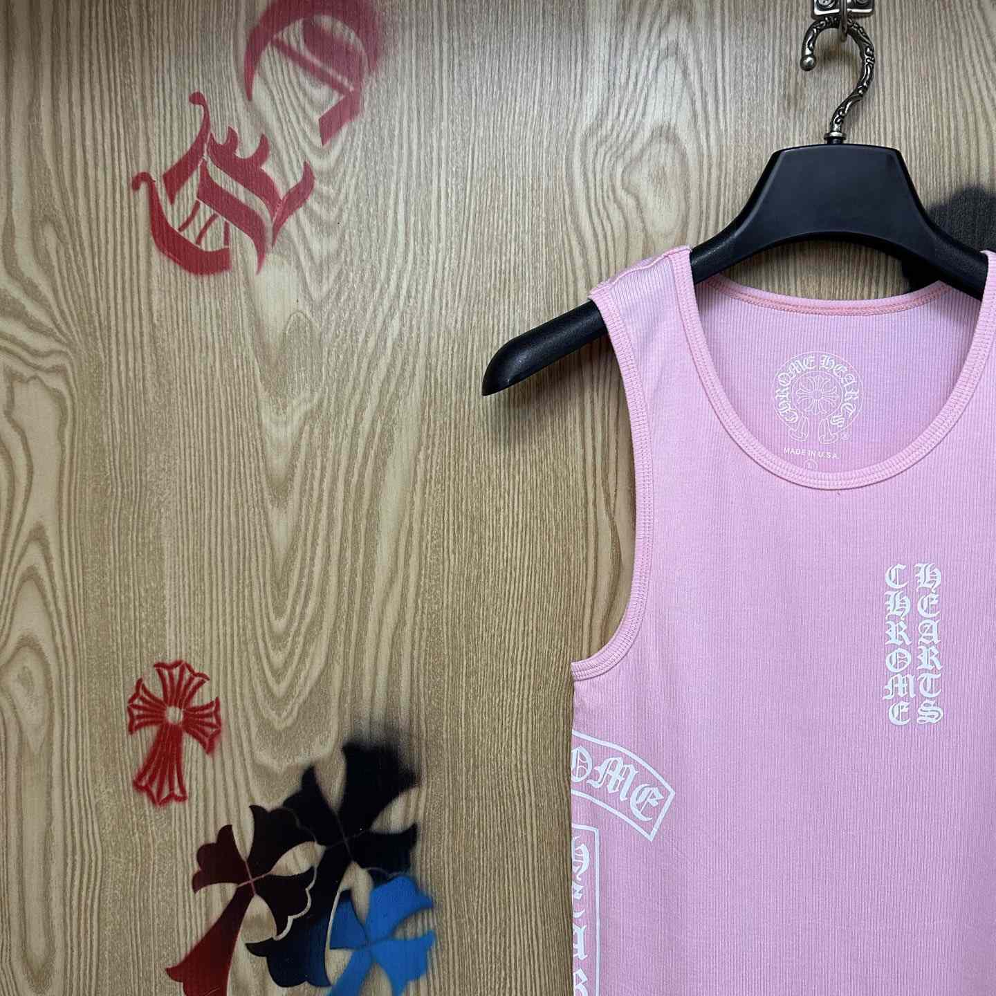 Chrome Hearts T Bar Rib Tank 'Pink' - DesignerGu