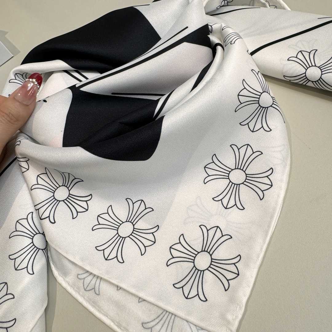 Chrome Heart Square Silk Scarf - DesignerGu