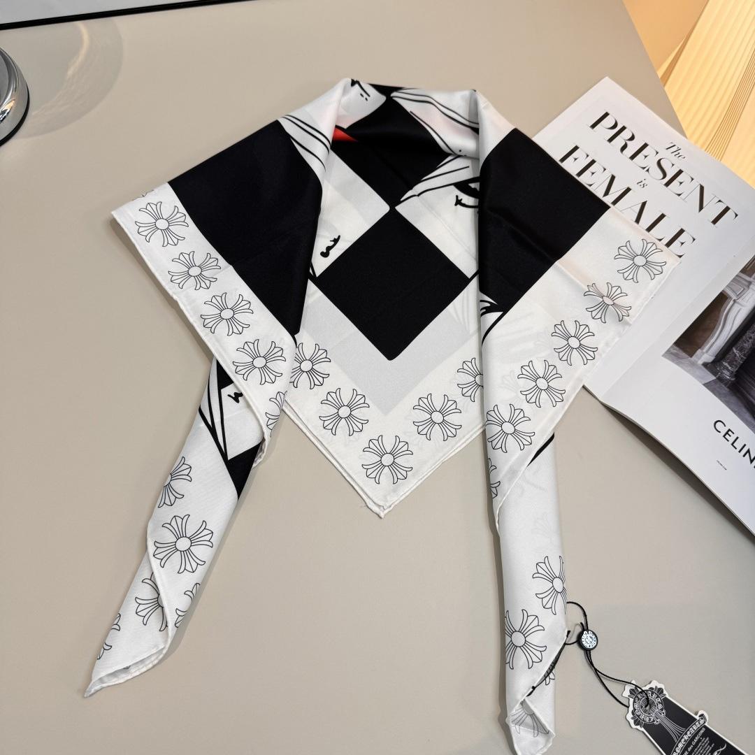Chrome Heart Square Silk Scarf - DesignerGu