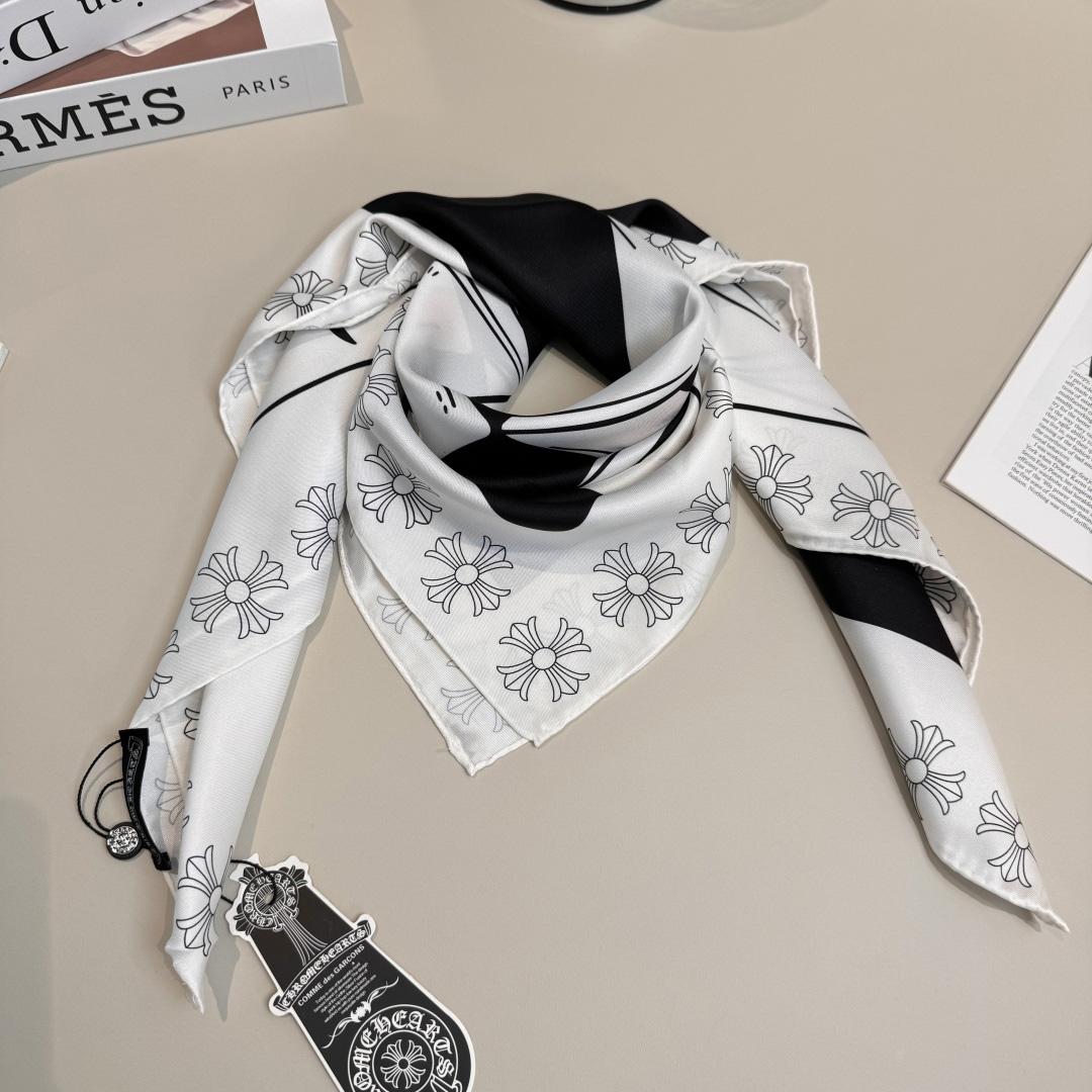 Chrome Heart Square Silk Scarf - DesignerGu