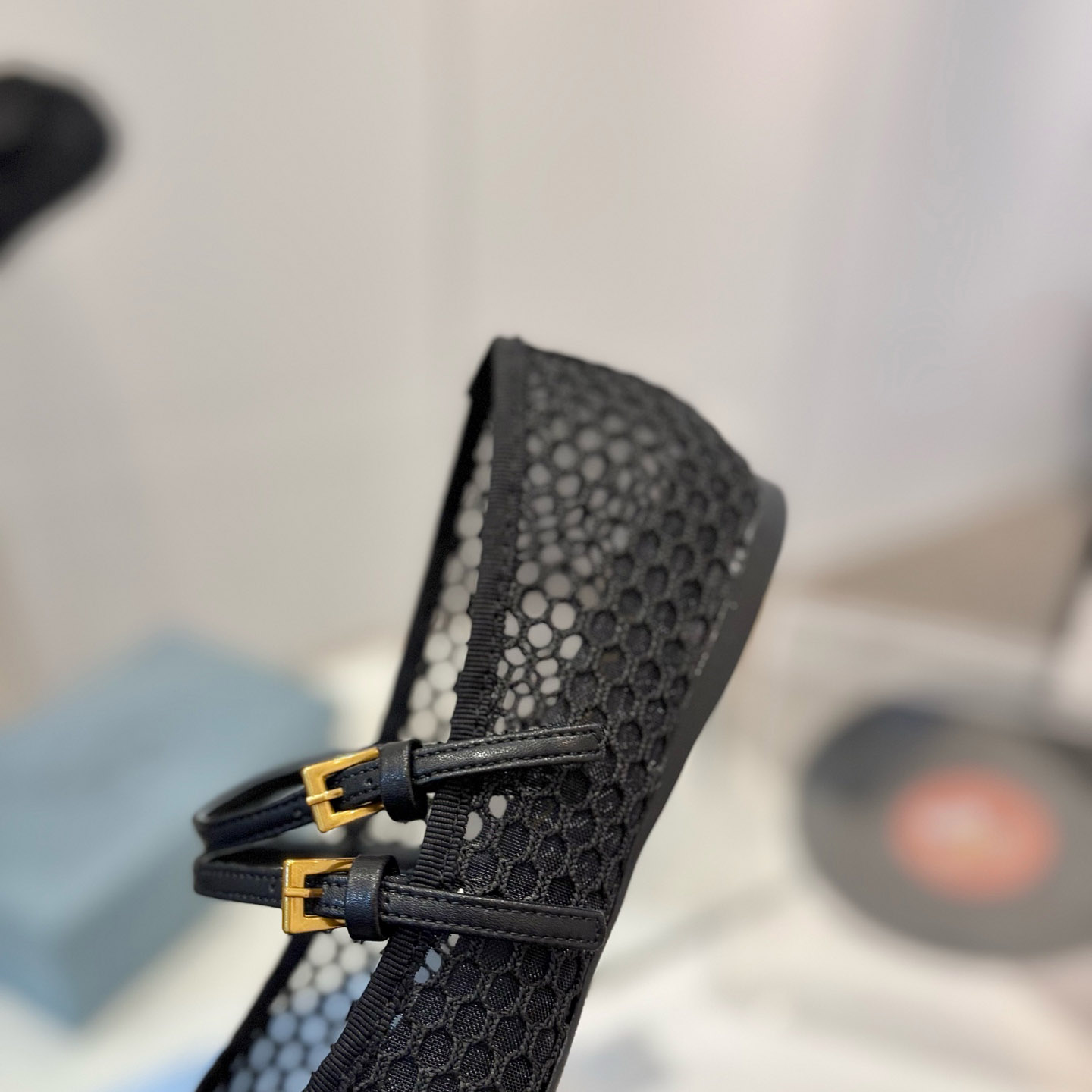Prada Mesh Fabric Ballerinas - DesignerGu