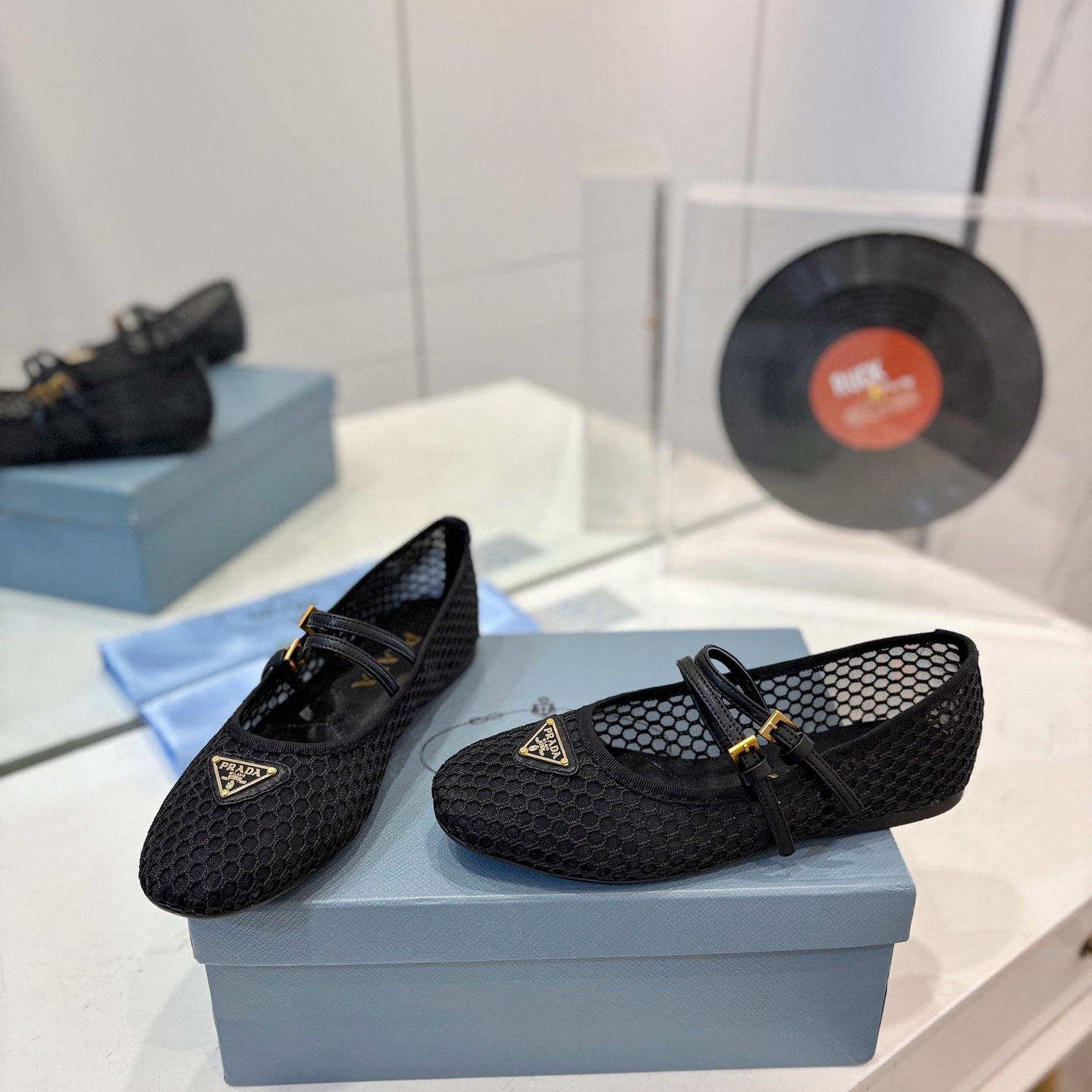 Prada Mesh Fabric Ballerinas - DesignerGu