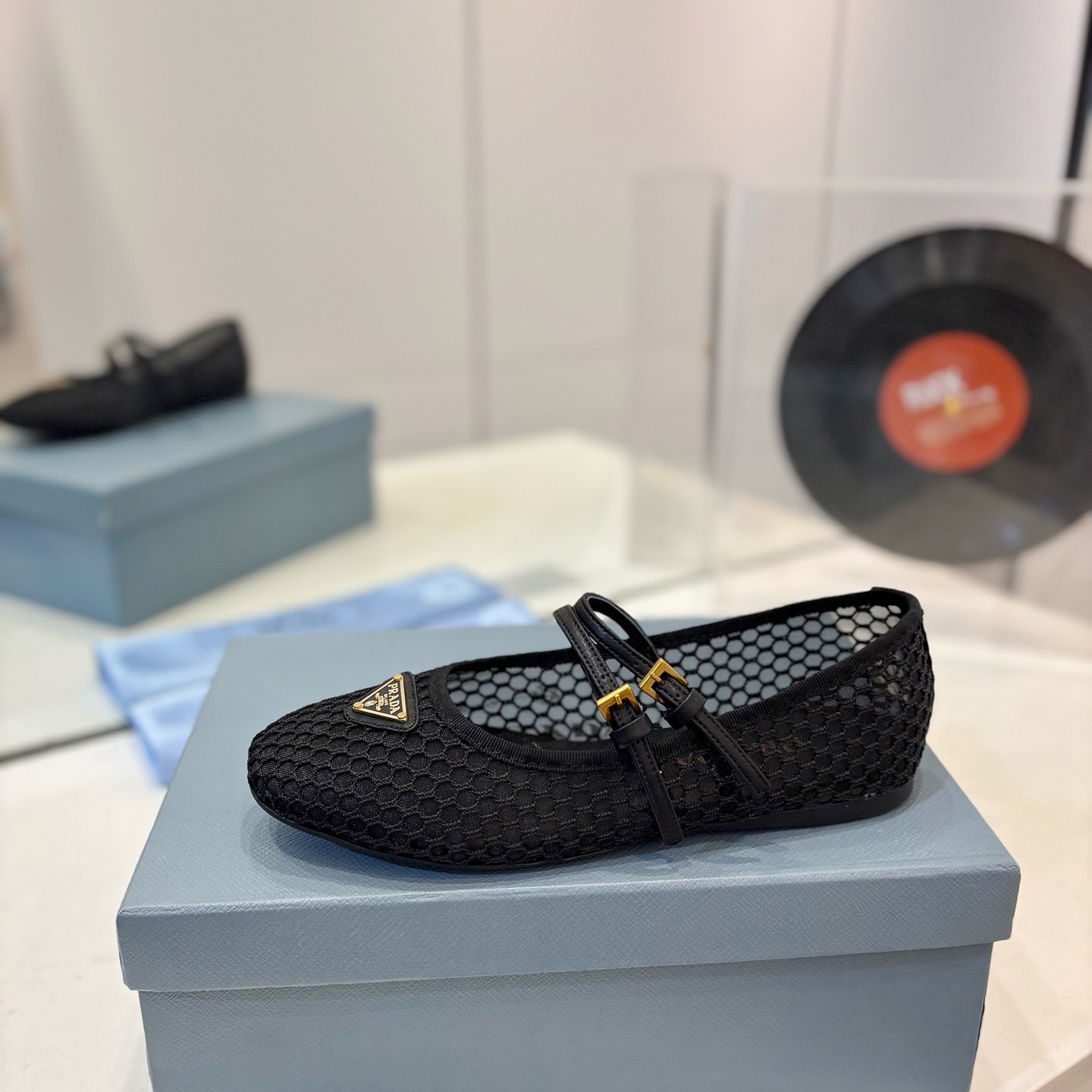 Prada Mesh Fabric Ballerinas - DesignerGu