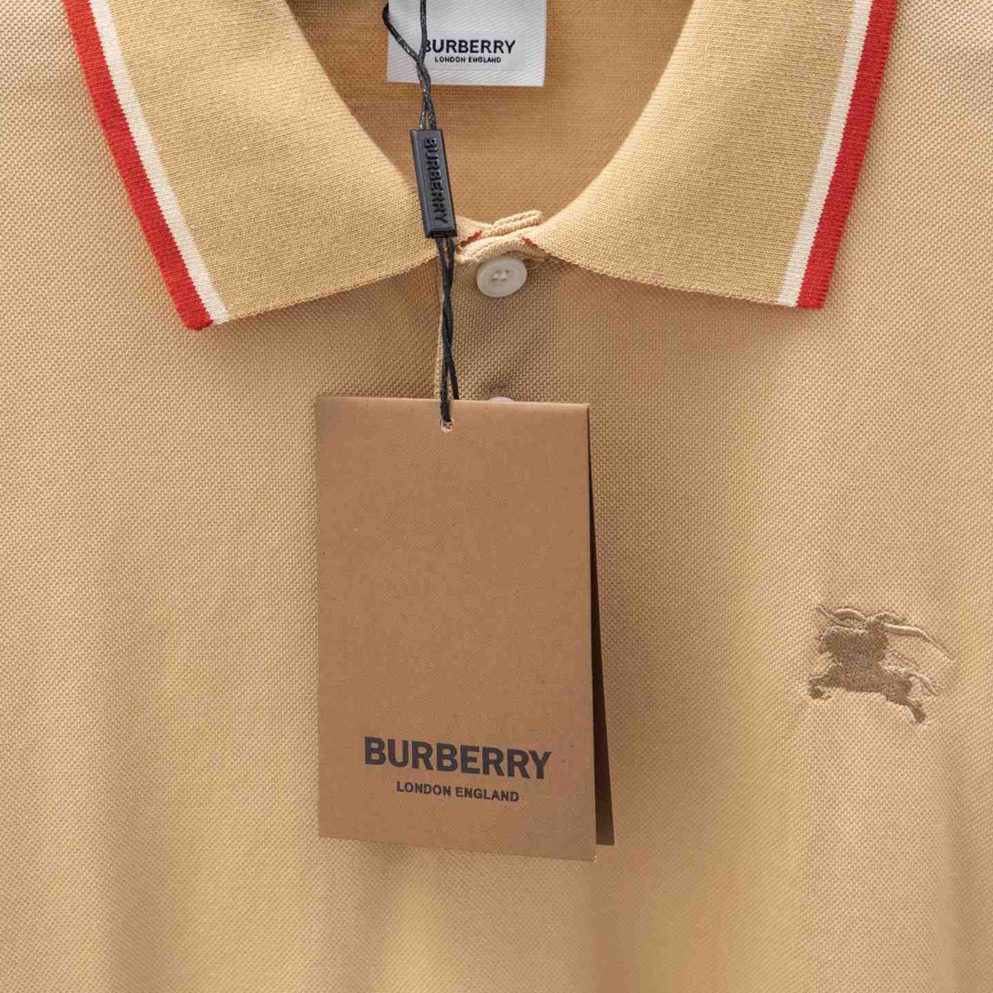 Burberry Logo Collar Cotton Polo Shirt - DesignerGu