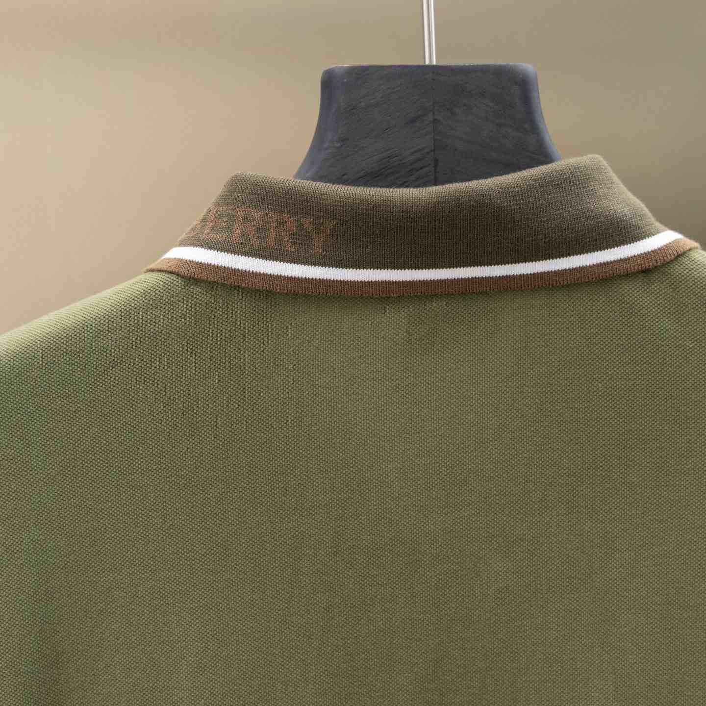 Burberry Logo Collar Cotton Polo Shirt - DesignerGu
