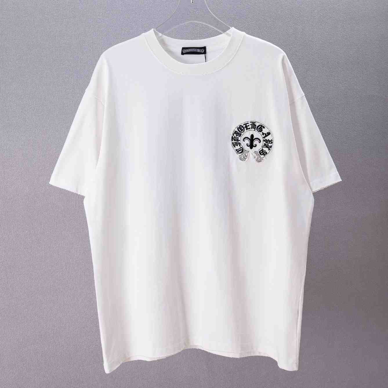 Chrome Hearts Cotton Cross Stitch Logo T-Shirt 'White' - DesignerGu
