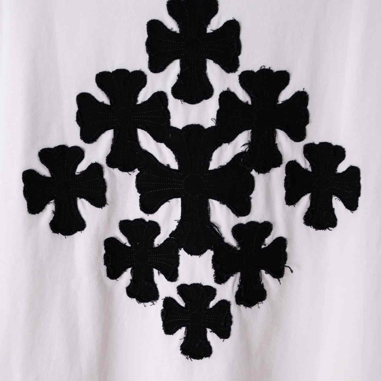 Chrome Hearts Cotton Cross Stitch Logo T-Shirt 'White' - DesignerGu
