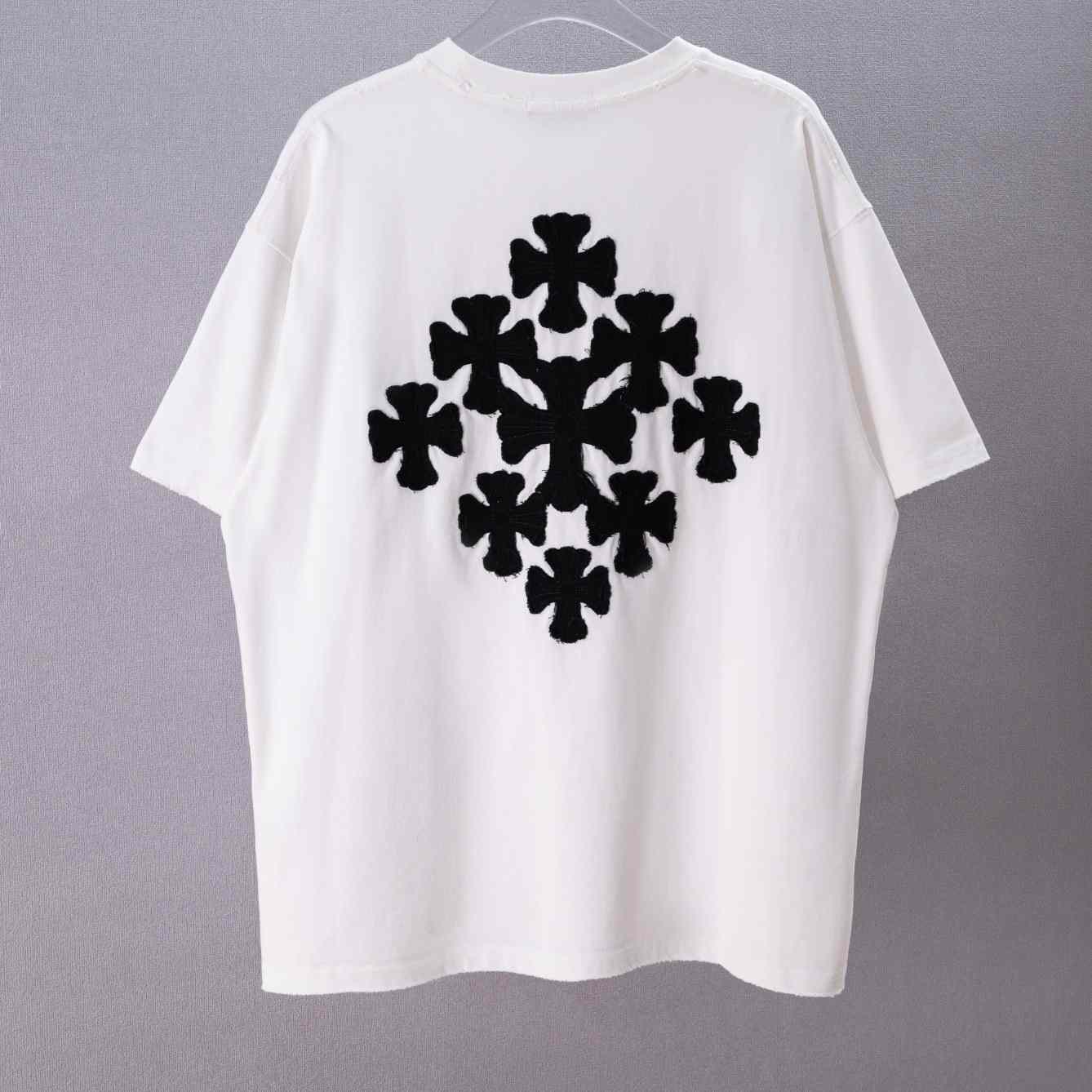 Chrome Hearts Cotton Cross Stitch Logo T-Shirt 'White' - DesignerGu