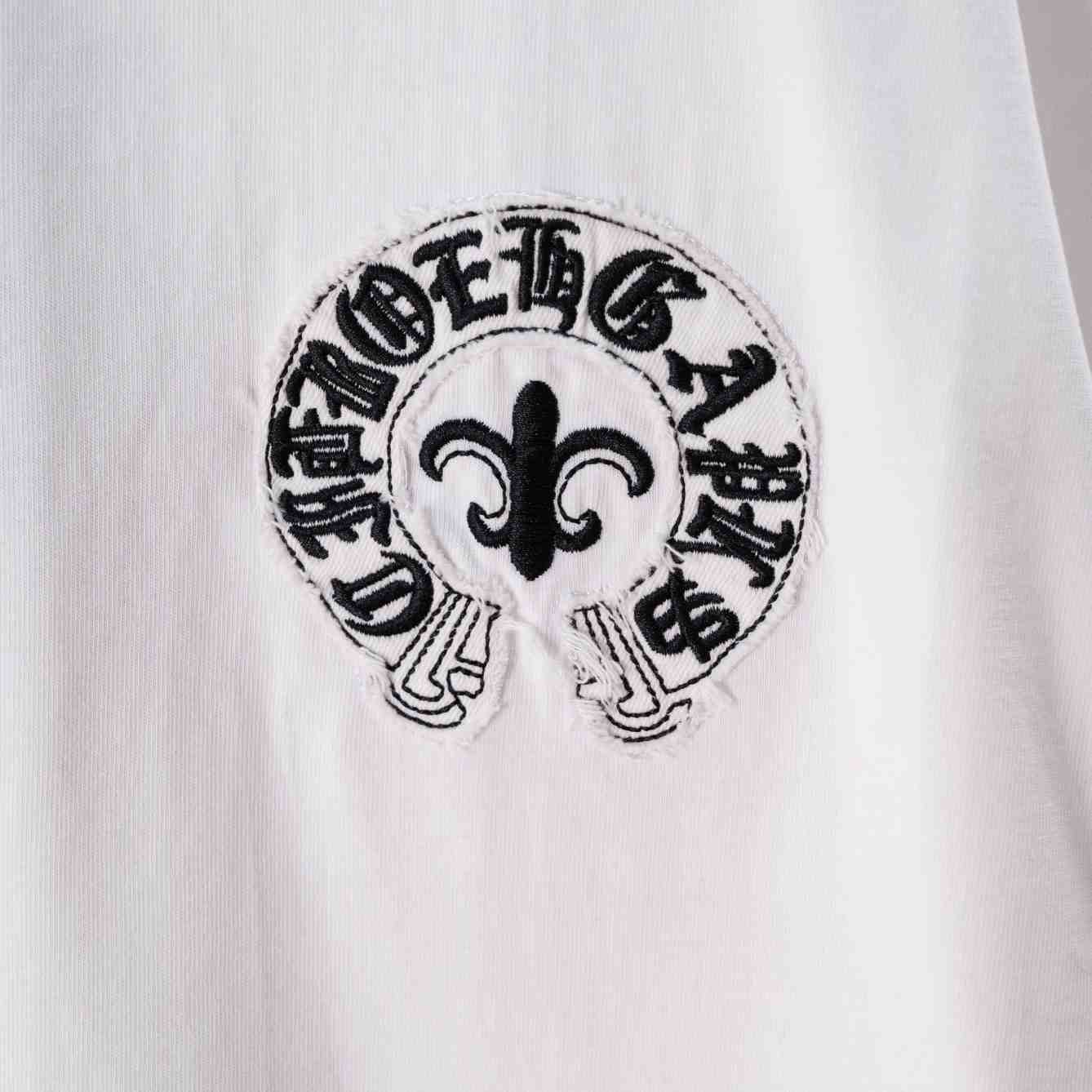 Chrome Hearts Cotton Cross Stitch Logo T-Shirt 'White' - DesignerGu