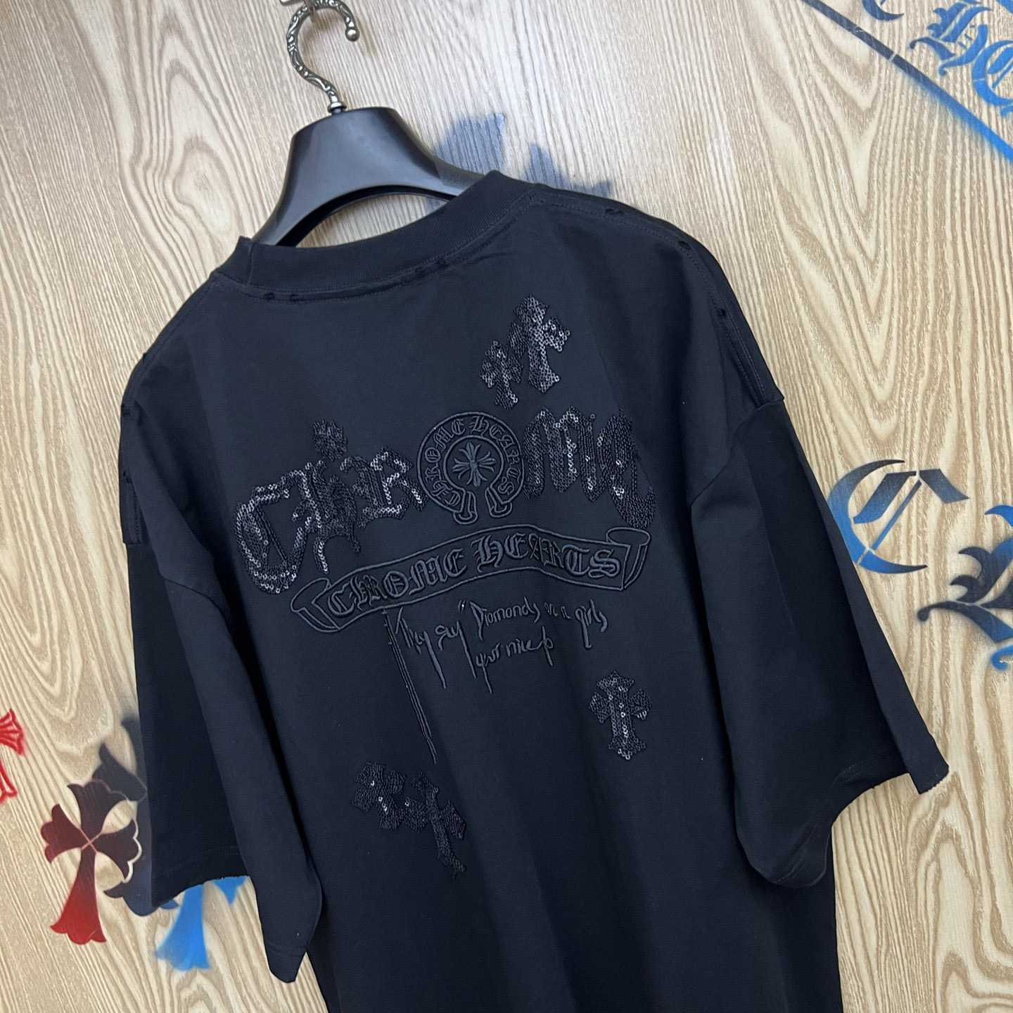 Chrome Hearts Embroidered Letter Logo T-Shirt 'Black' - DesignerGu