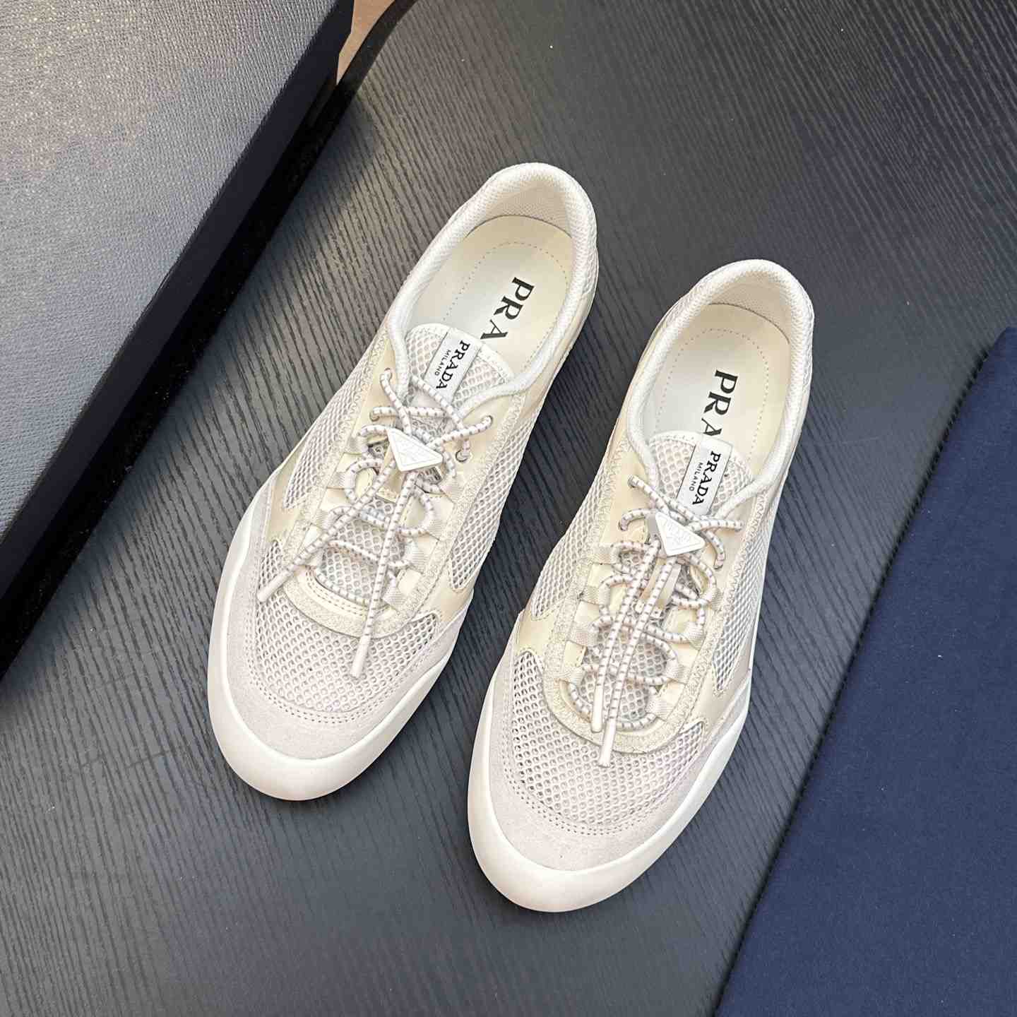 Prada Speedrock Patent Leather and Mesh Fabric Sneakers - DesignerGu
