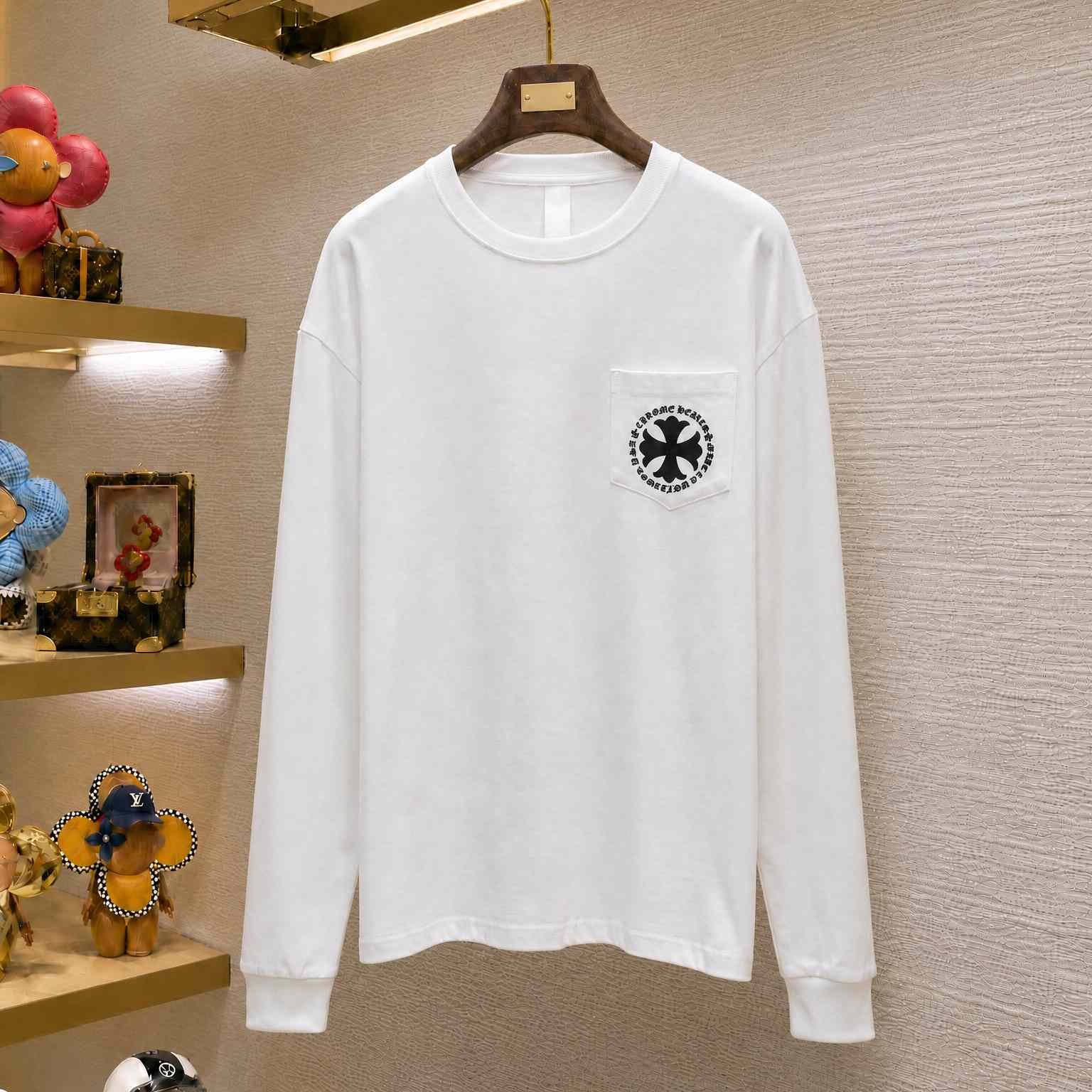 Chrome Hearts Pattern Cross Flower Circle Sanskrit Long Sleeve - DesignerGu