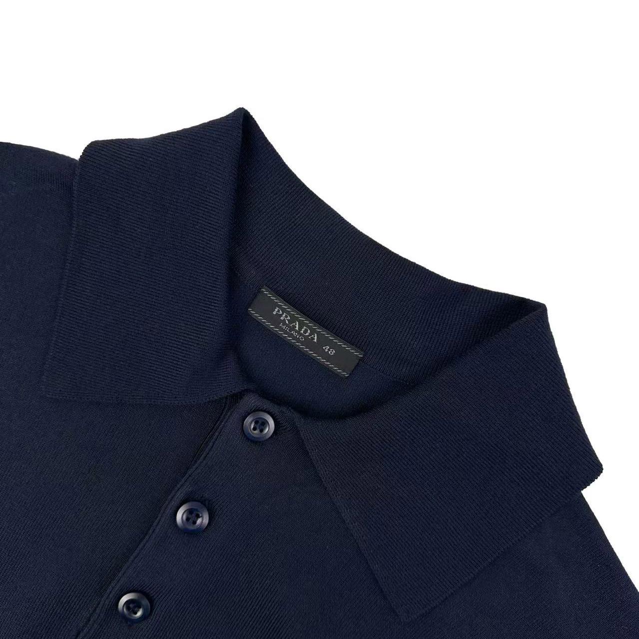 Prada Virgin Wool Polo Sweater - DesignerGu