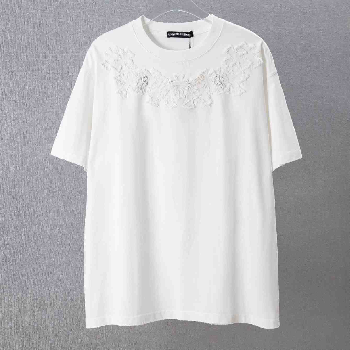 Chrome Hearts Cotton Cross Stitch T-Shirt 'White' - DesignerGu