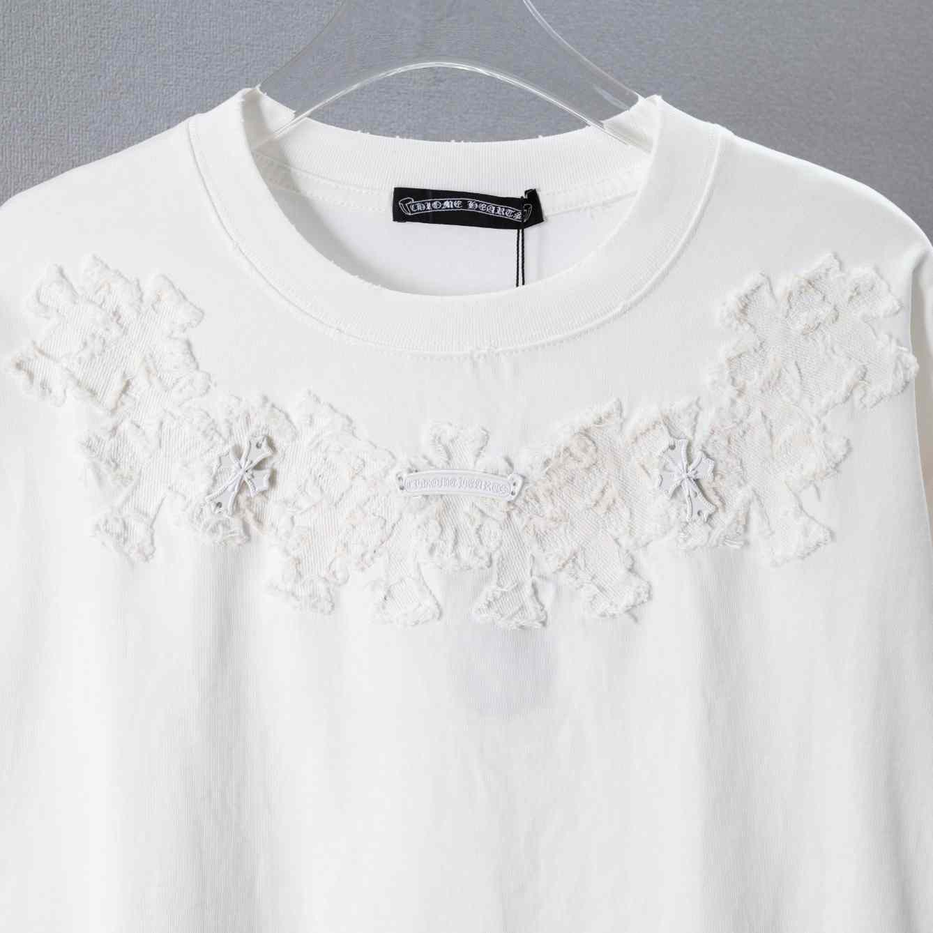 Chrome Hearts Cotton Cross Stitch T-Shirt 'White' - DesignerGu