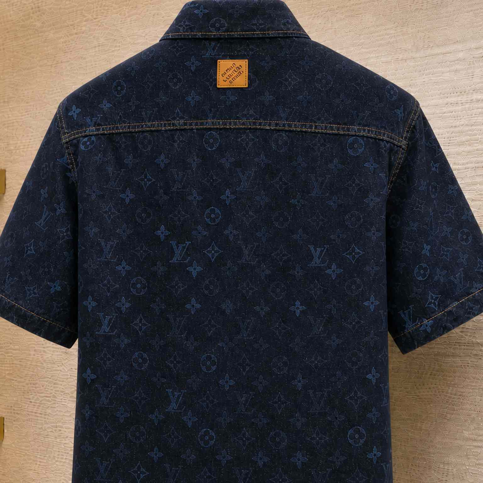 Louis Vuitton Monogram Denim Short-Sleeved Shirt 1AK7C6 - DesignerGu