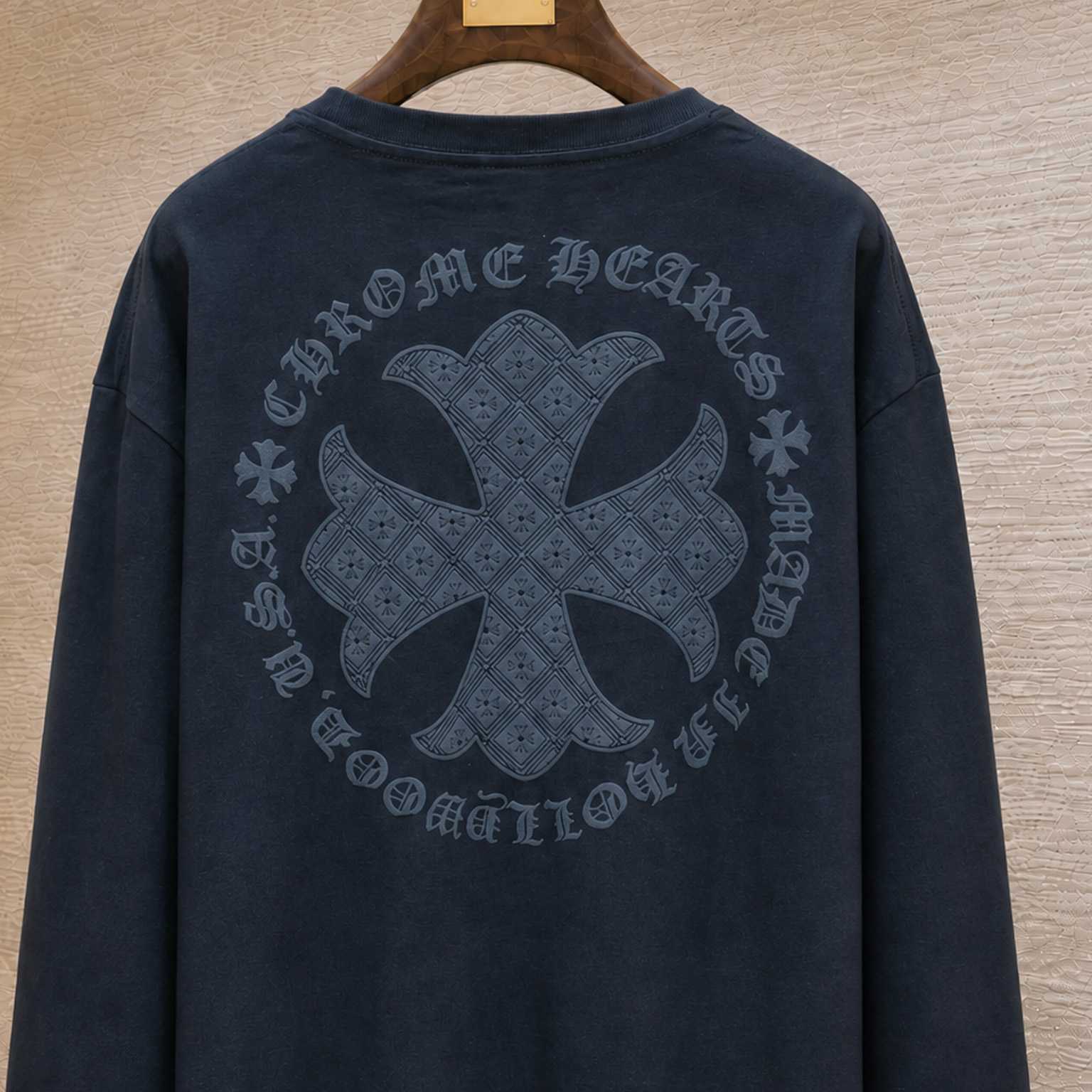 Chrome Hearts Pattern Cross Flower Circle Sanskrit Long Sleeve - DesignerGu