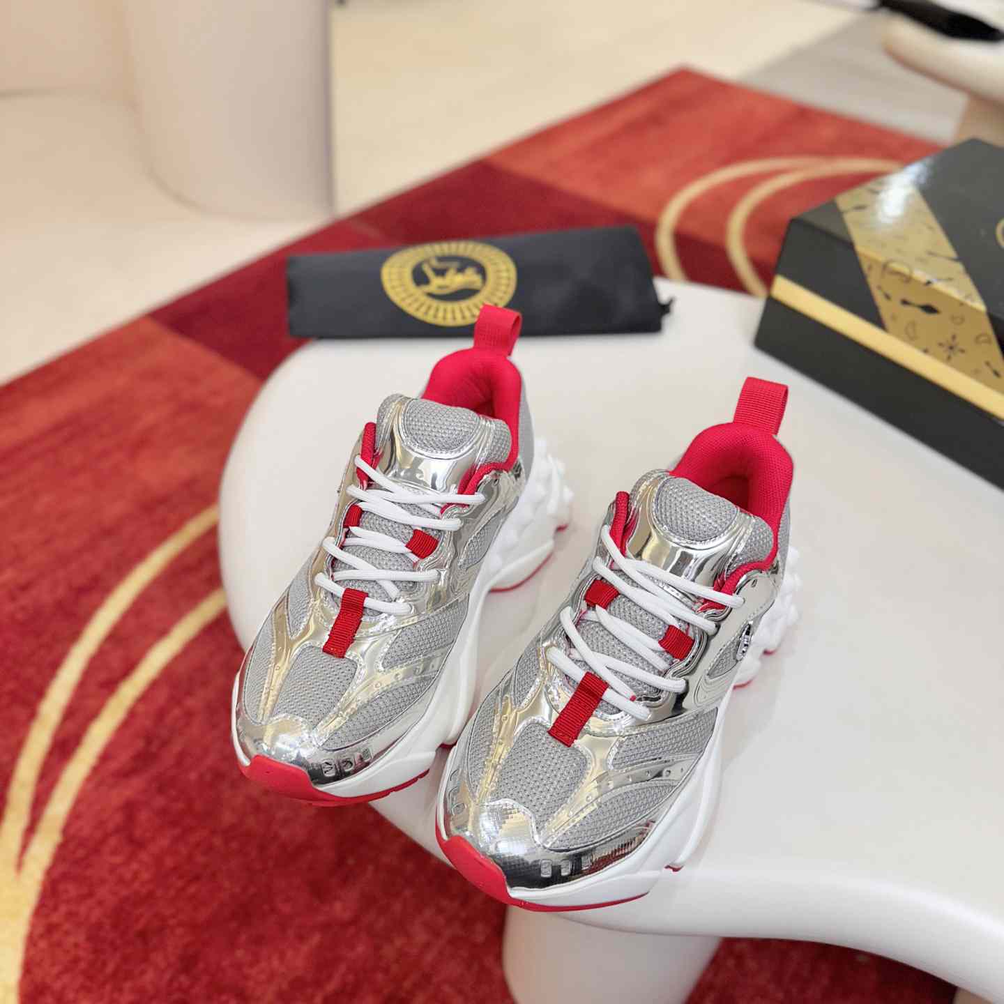 Christian Louboutin So Flo Patent Leather Sneakers - DesignerGu