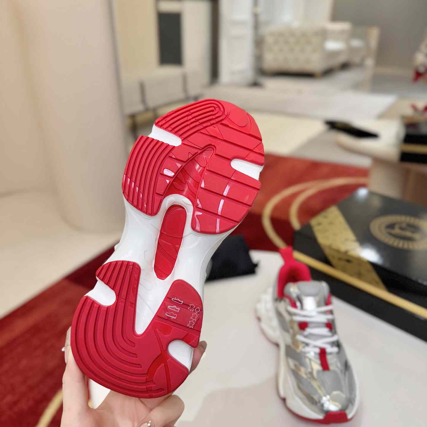 Christian Louboutin So Flo Patent Leather Sneakers - DesignerGu