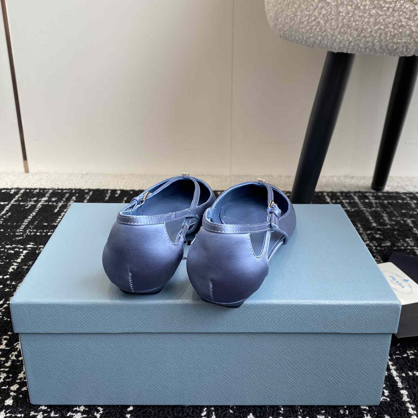 Prada Satin Crystal Embellishments Ballet Flats - DesignerGu