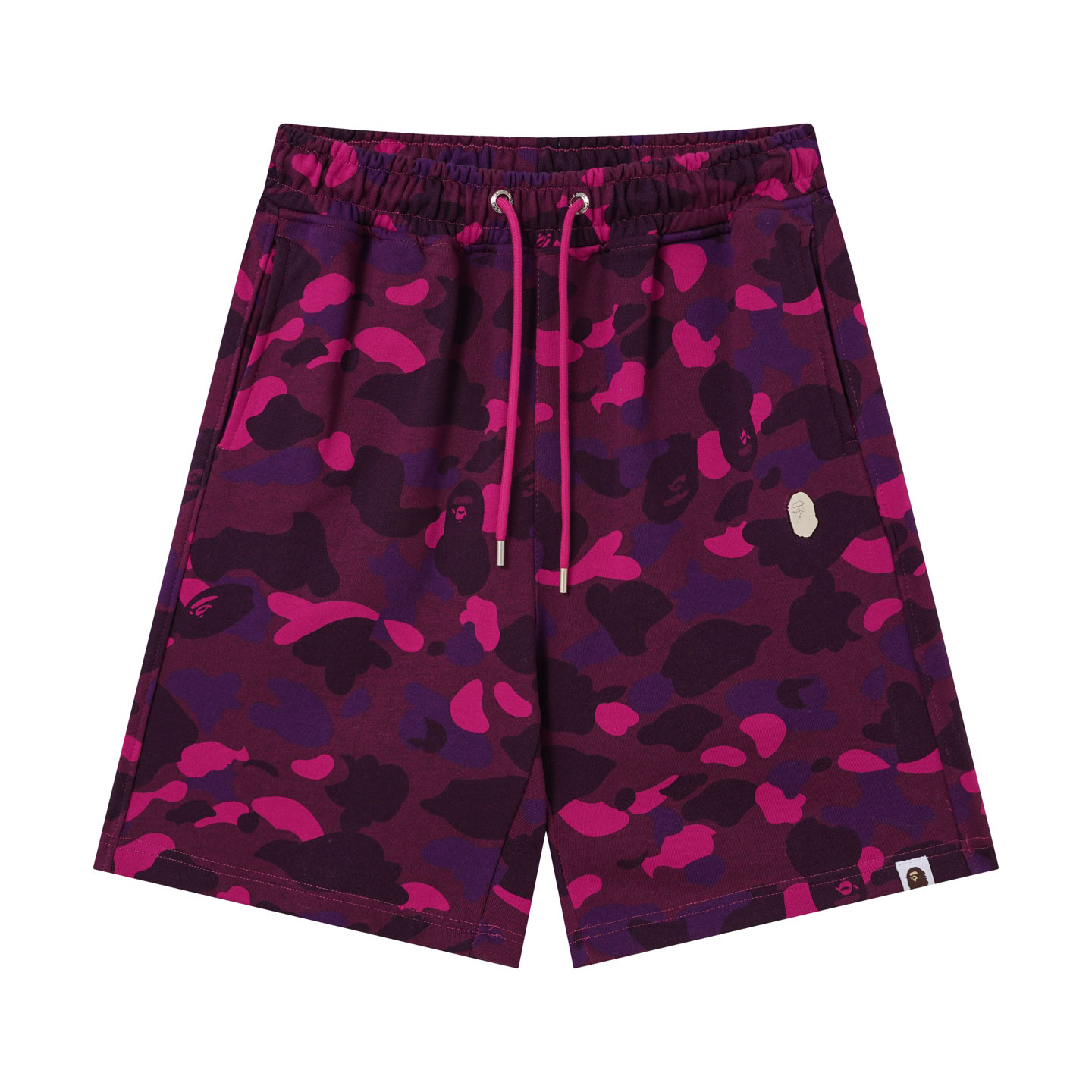 Bape Color Camo Metal Ape Head Relaxed Fit Sweat Shorts  - DesignerGu