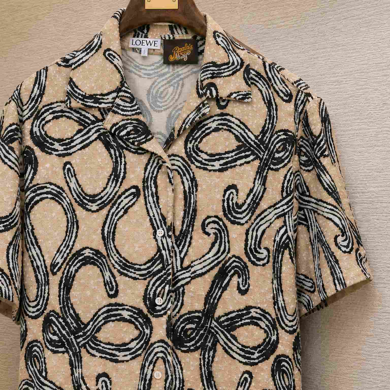 Loewe Short Sleeve Shirt In Terry Cotton Jacquard - DesignerGu