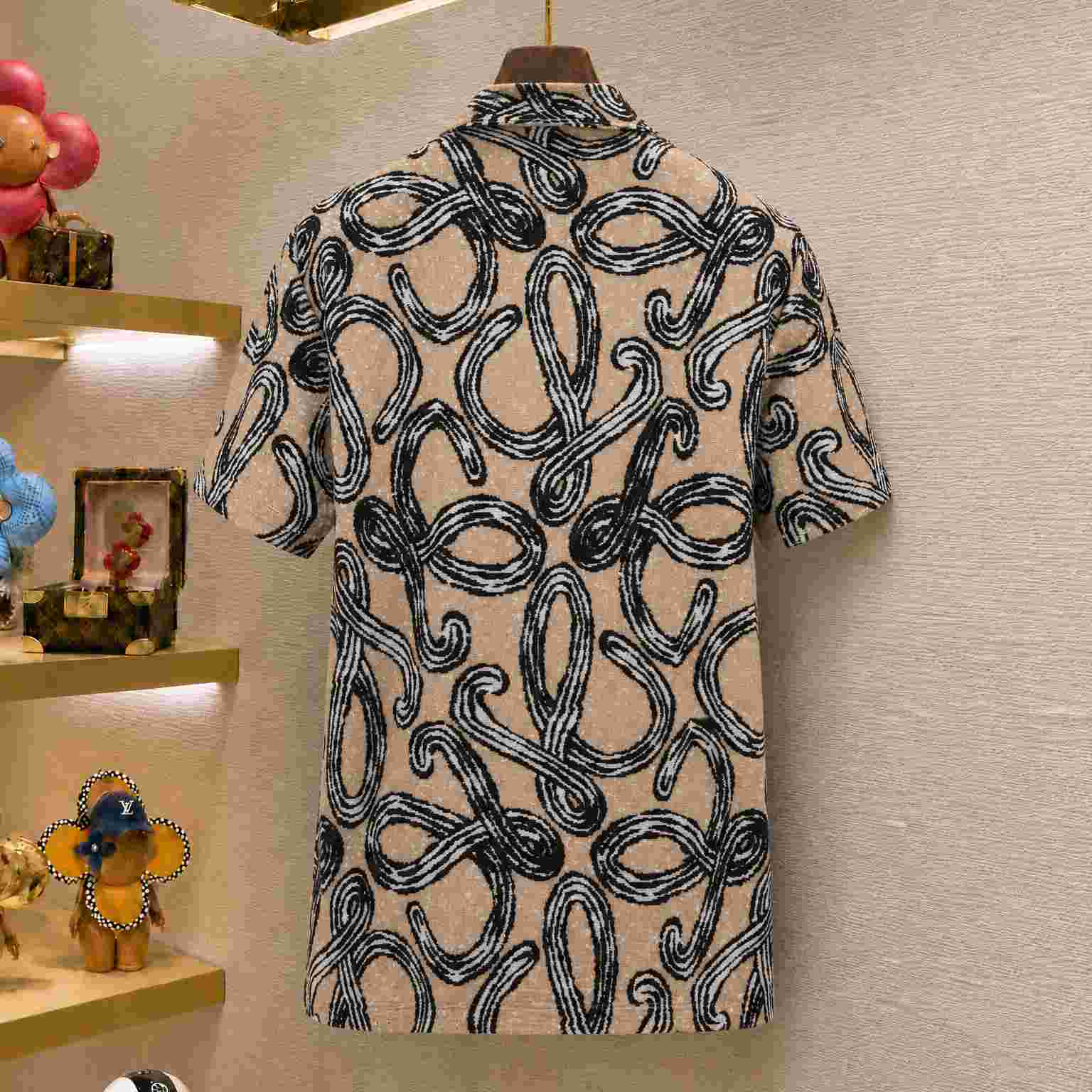 Loewe Short Sleeve Shirt In Terry Cotton Jacquard - DesignerGu