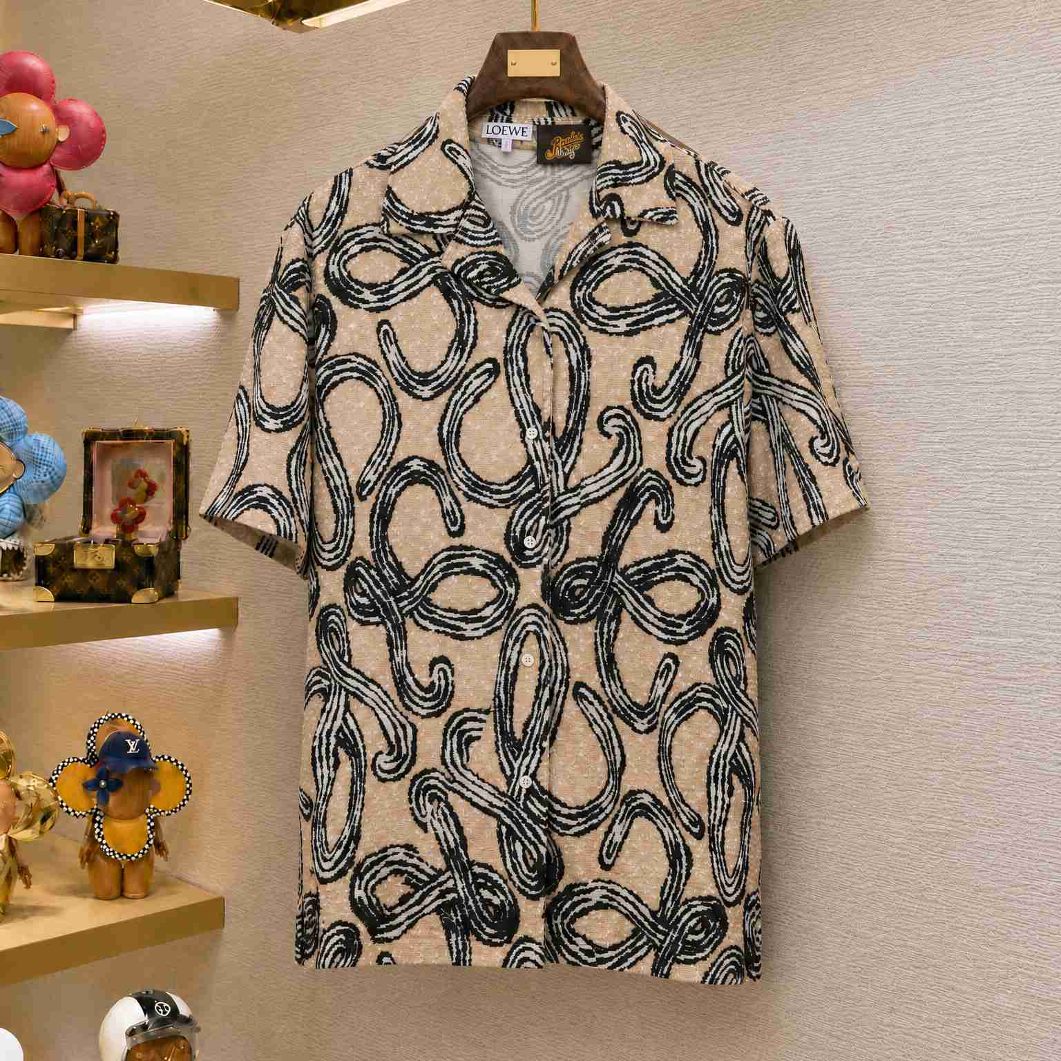Loewe Short Sleeve Shirt In Terry Cotton Jacquard - DesignerGu